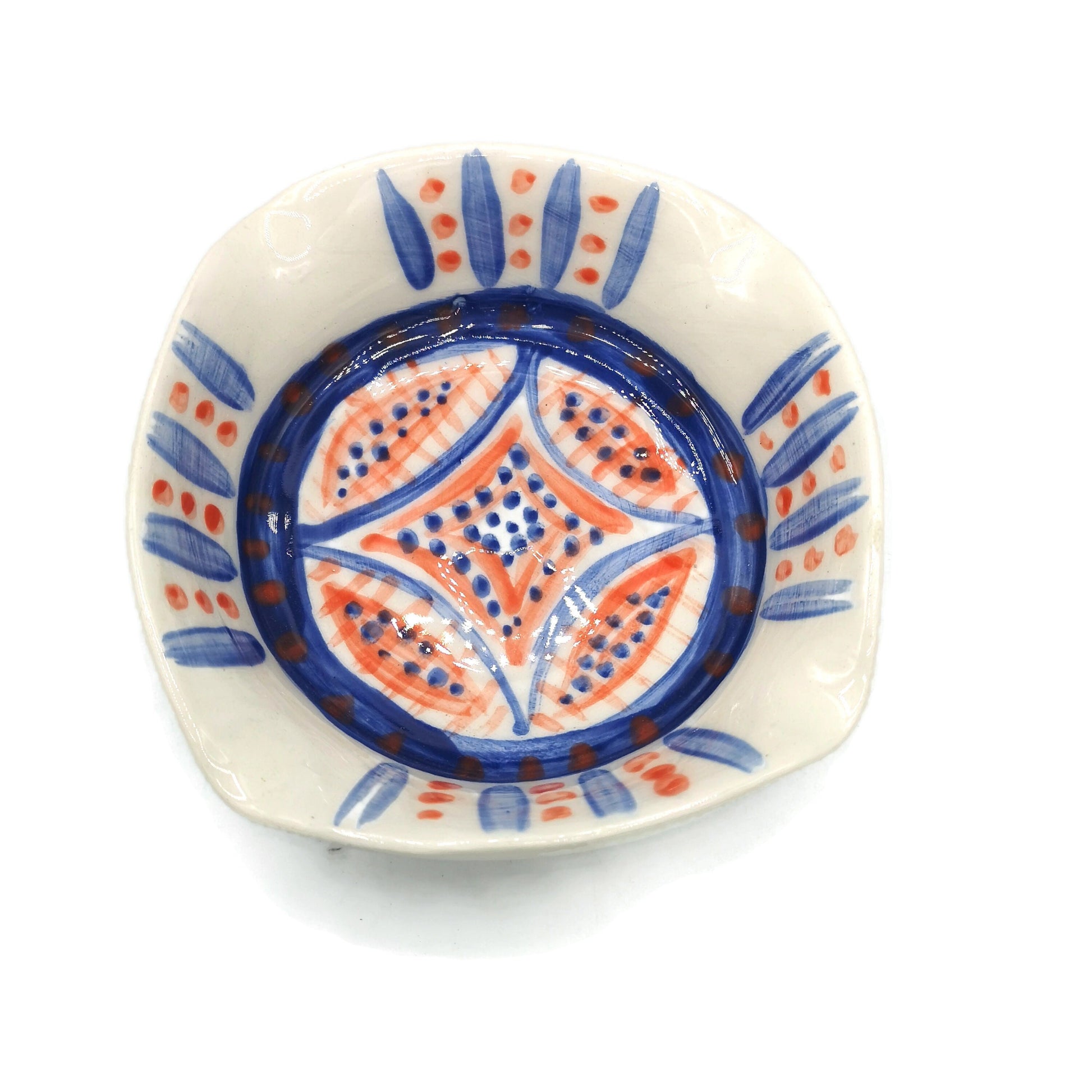 Handmade Ceramic Decorative Ashtray, Modern Hand Painted Cigar Ash Tray, Cool Unique Pottery Bowl - Ceramica Ana Rafael