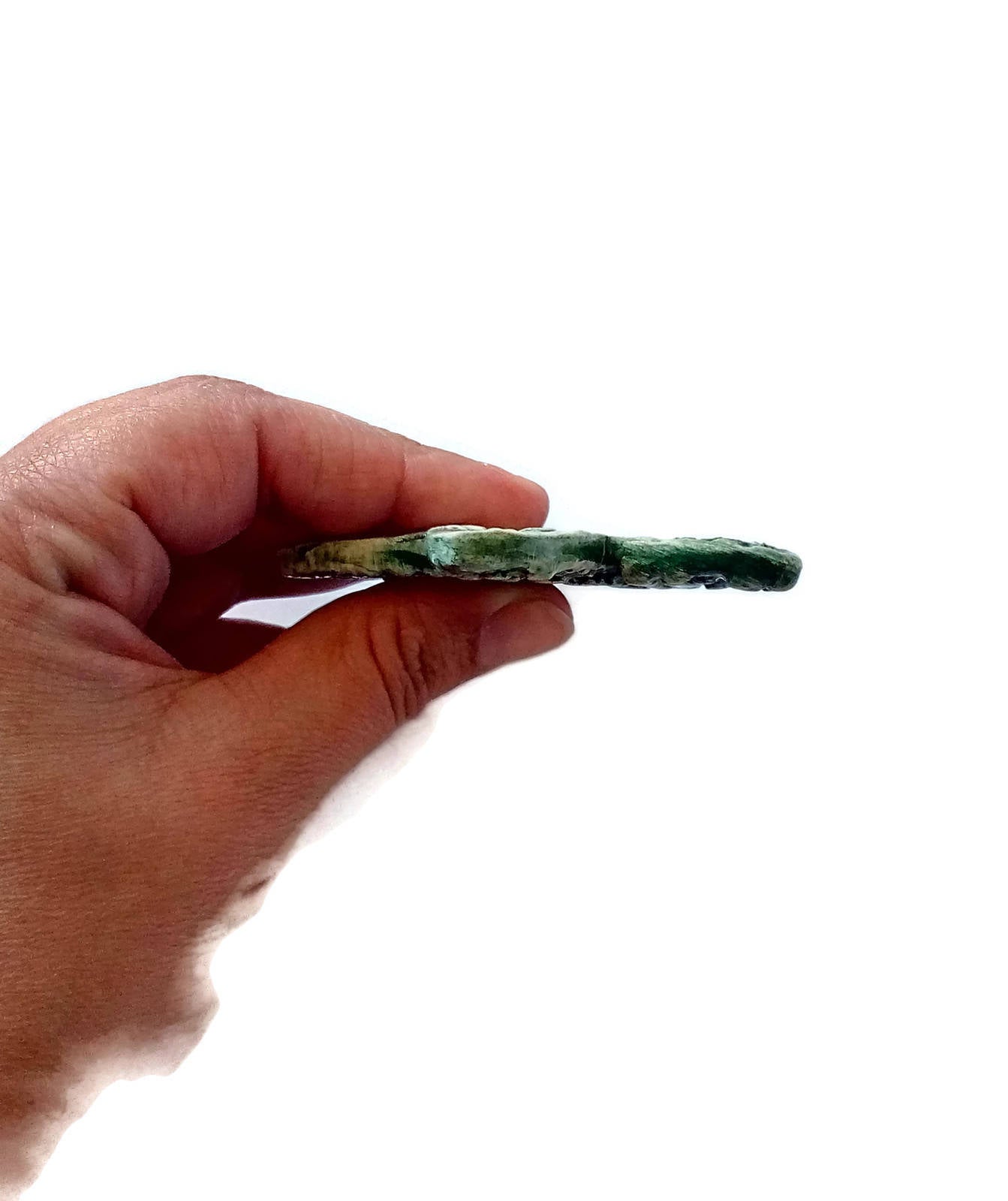 3Pcs Handmade Ceramic Green Star Shaped Ornament, Christmas Tree Ornaments, Clay Wall Hanging , Antique Look Designer Wall Art, Lace Texture - Ceramica Ana Rafael