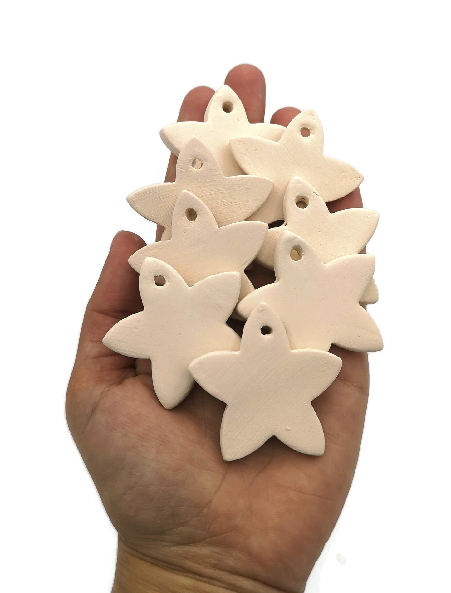 4/6/8/10/12Pc 70/60/45/35/25 Handmade Ceramic Bisque Blank Star Ready To Paint, Reusable Gift Tag, Christmas Gift Labels, Unpainted Ornament - Ceramica Ana Rafael