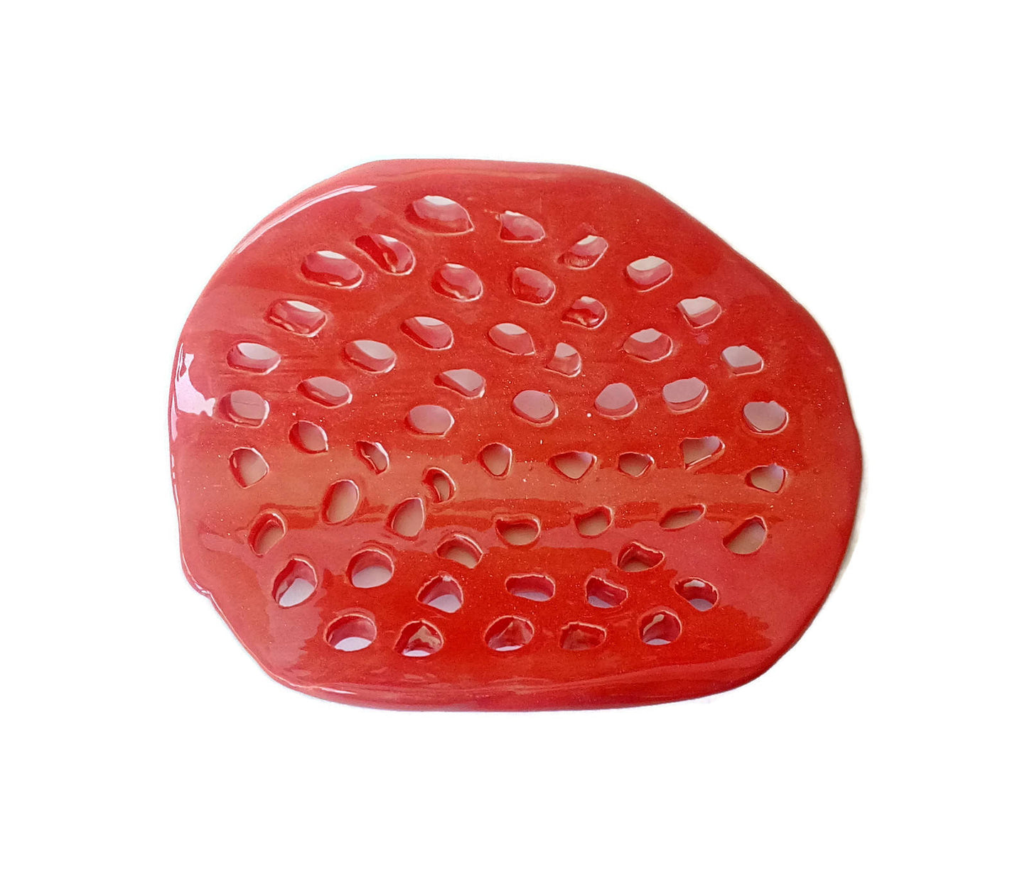 Handade Ceramic Draining Soap Holder With Holes and Organic Shape, Sponge Holder, Eco Friendly Shampoo Bar Dish Best Sustainable Gifts - Ceramica Ana Rafael