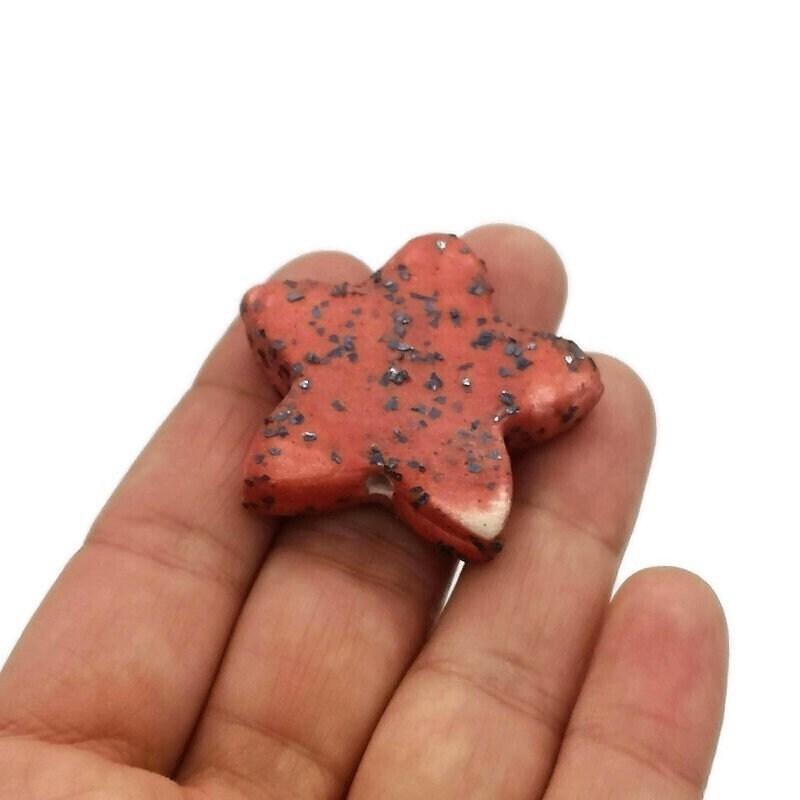 1Pc Handmade Cermic Star Beads, Unique Large Macrame Beads, Jewelry Making Clay Beads, Big Decorative Porcelain Beads - Ceramica Ana Rafael