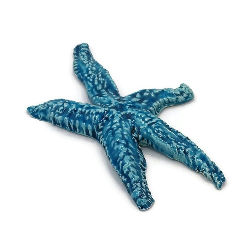 Handmade ceramic starfish tile, starfish wall decor, birthday gift from daughter in law, beach lover gift for women, best sellers - Ceramica Ana Rafael