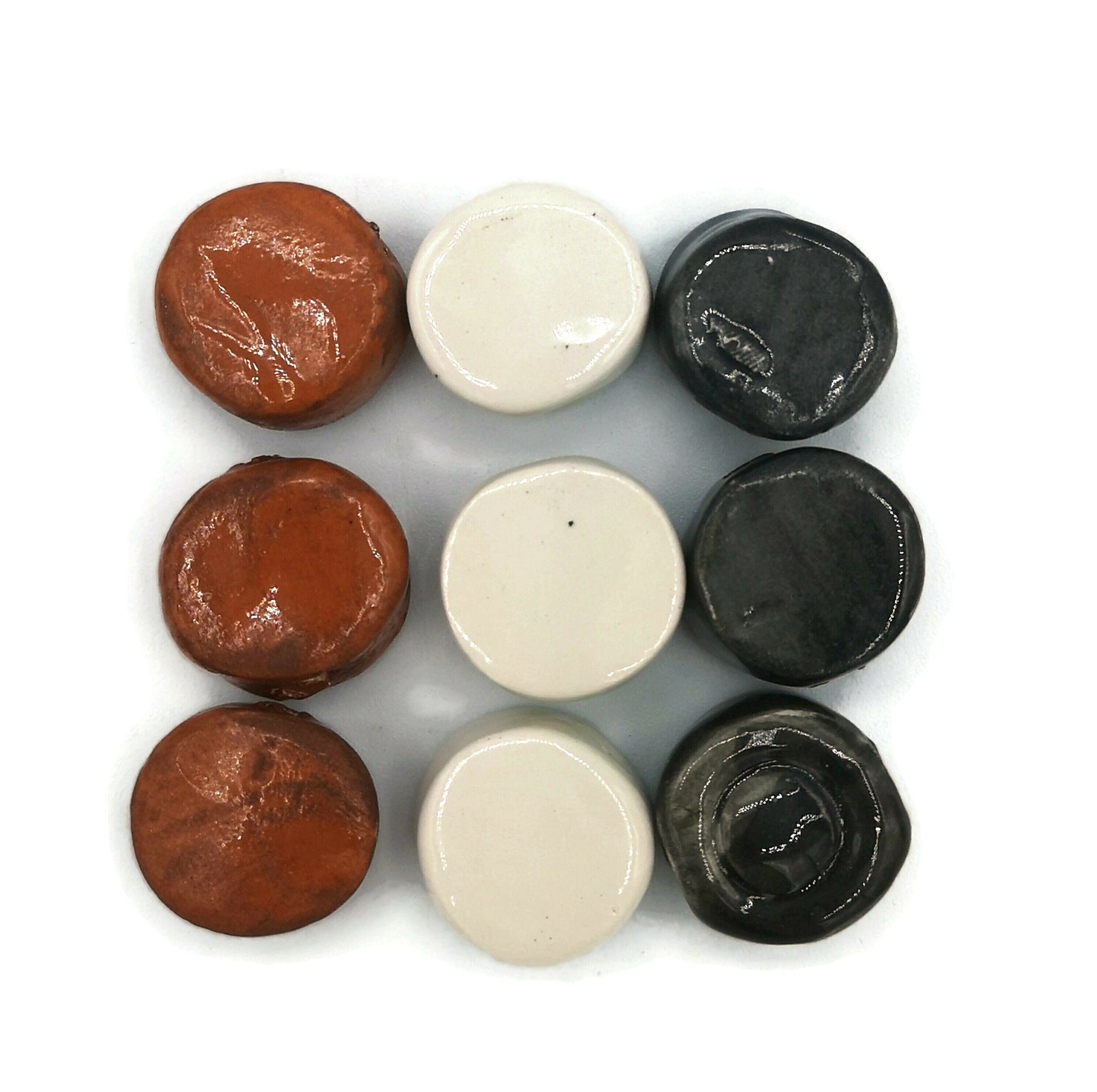 9Pcs 20mm Extra Large Handmade Ceramic Beads for Jewelry Making, Macrame Beads Large Hole 2mm, Artisan Unusual Clay Beads For DIY Crafts - Ceramica Ana Rafael