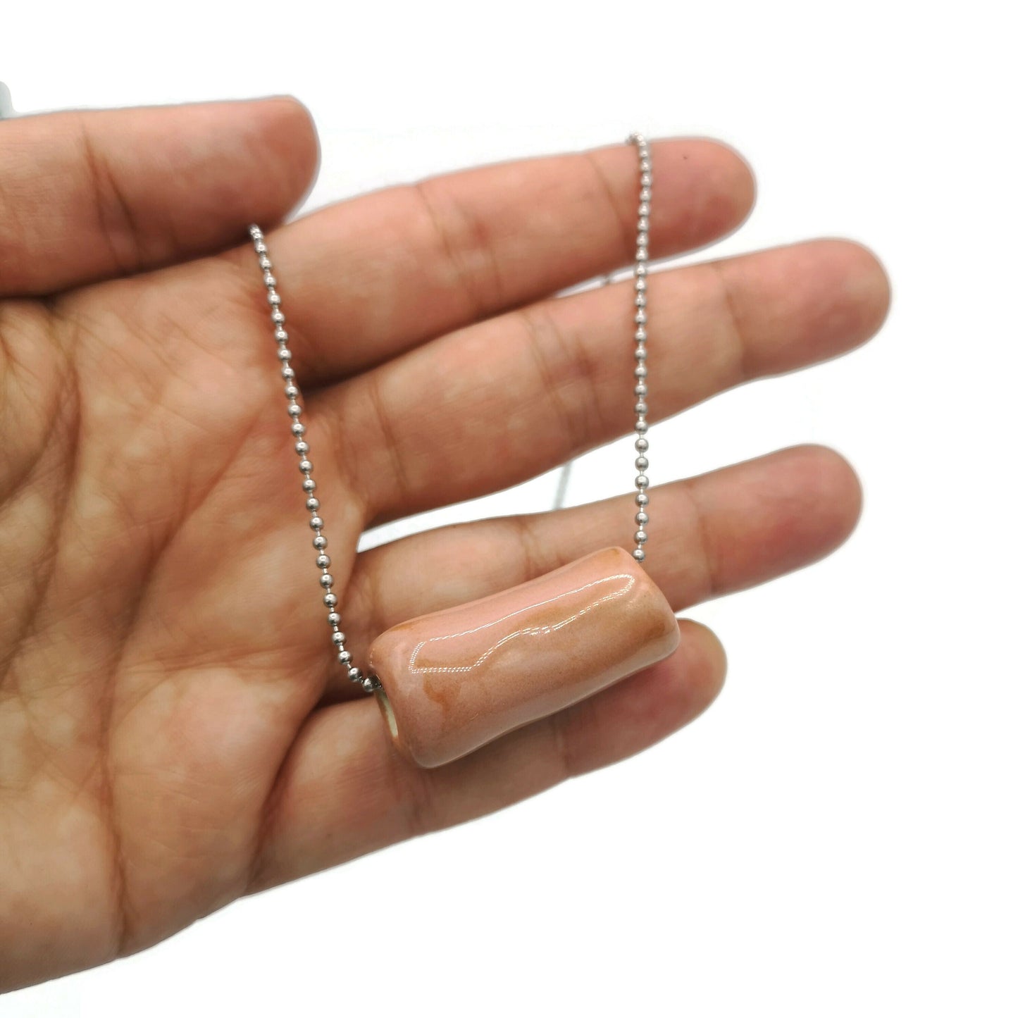 Pink Bead Dainty Necklace For Women, Cute Necklace For Mom, Aesthetic Gift For Her, Simple Necklace, Everyday Necklace - Ceramica Ana Rafael