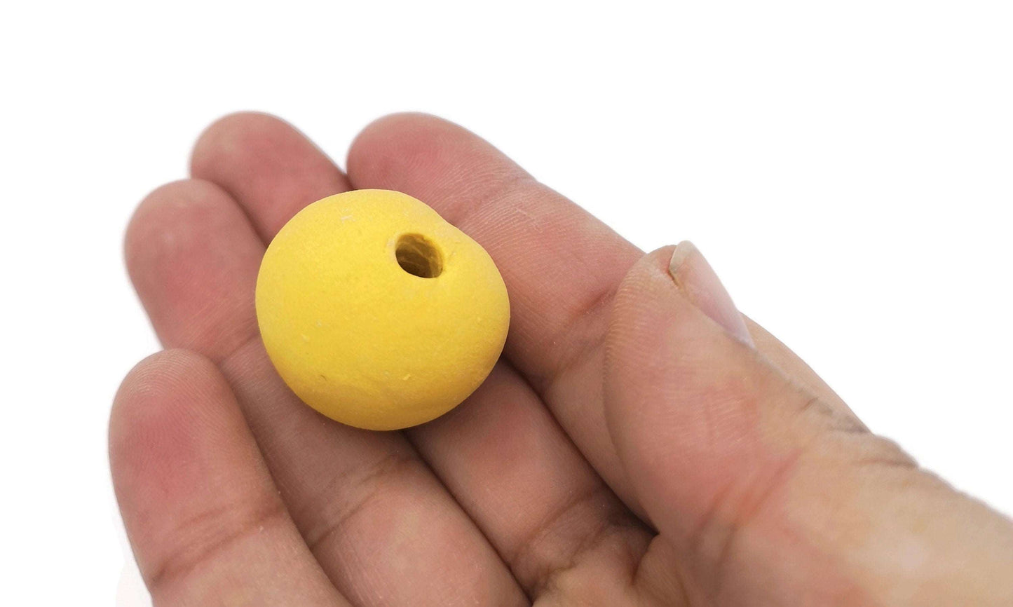 1Pc 25mm macrame beads for jewelry making, handmade ceramic beads large hole, oversized porcelain bubblegum beads, best sellers unique beads