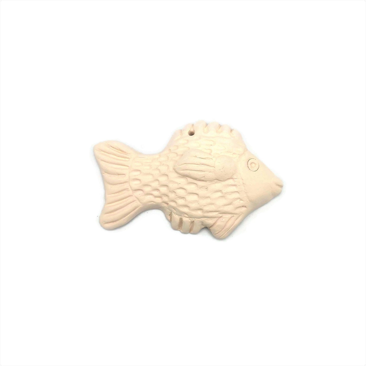 Handmade Ceramic Bisque Blank Fish Wall Hanging, Unpainted Artisan Pottery Wall Decor Beach Themed, Ocean Inspired Wall Art Ready To Paint - Ceramica Ana Rafael