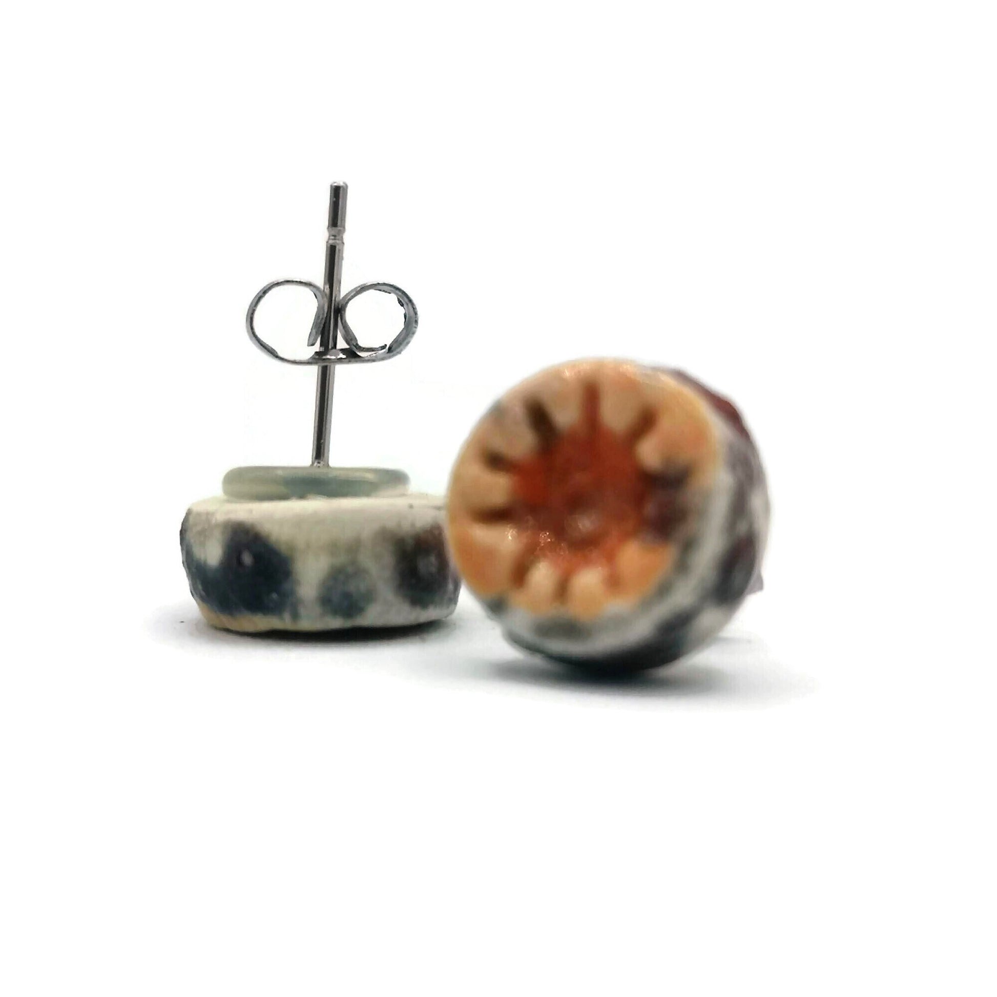 Clay Stud Earrings Unique, Dainty Earrings Best Gifts For Her, Novelty Funky Earrings, Aesthetic Minimalist Earrings Stocking Stuffers - Ceramica Ana Rafael