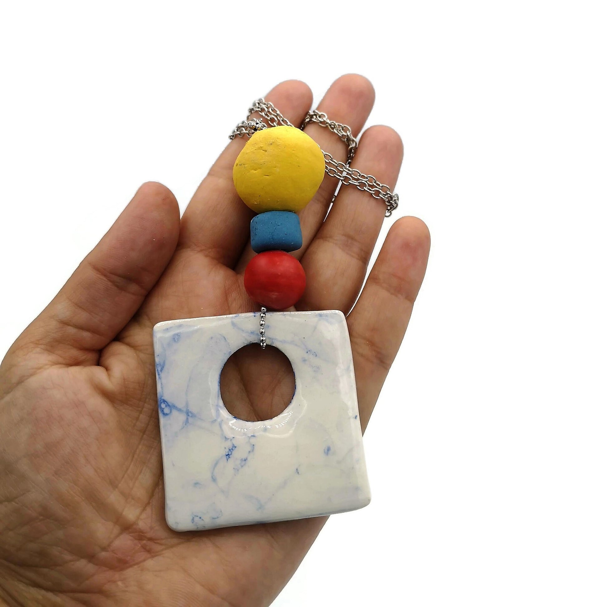 Statement Pendant Necklace For Women, Beaded Necklace Best Gifts For Her, Everyday Necklace Mom Birthday Gift Aestethic Boho Necklace - Ceramica Ana Rafael