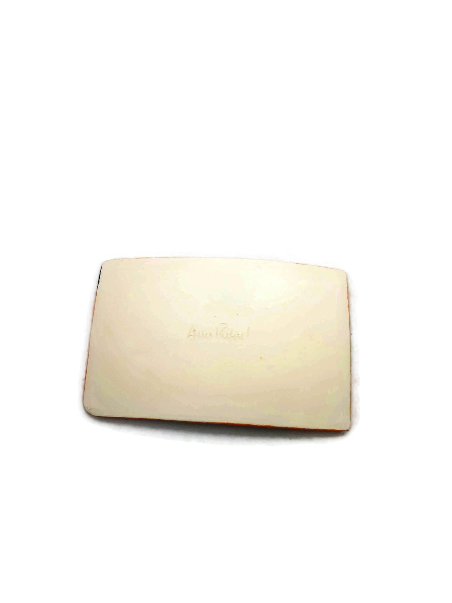 Handmade Ceramic Soap Dish Tray, Rectangle Drain Soap Saver, Artisan Sustainable Soap Bar Holder Orange w/ Copper Tones Bathroom Accessories - Ceramica Ana Rafael