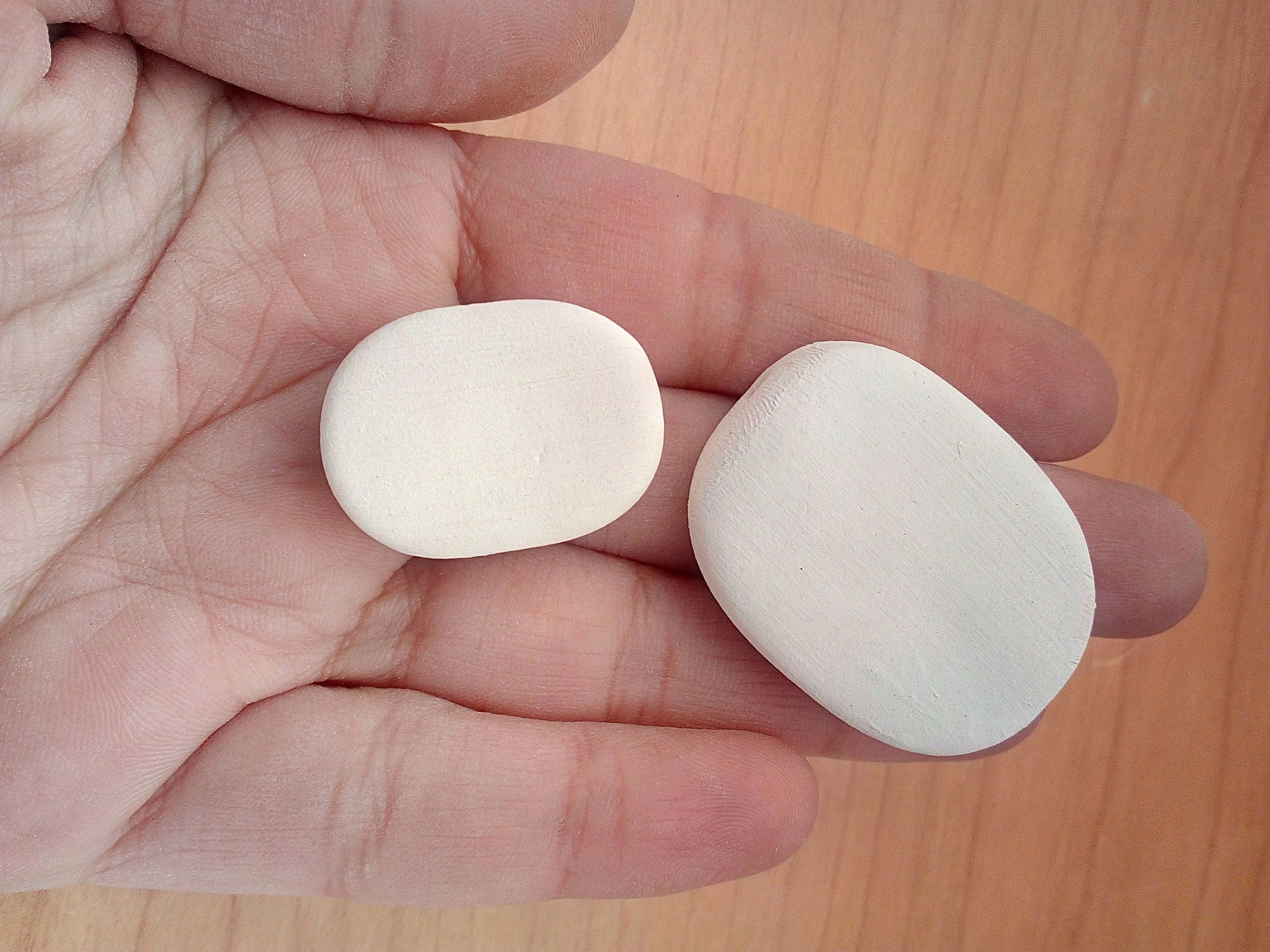 8/10Pcs Handmade Ceramic Beads For Jewelry Making. Large Hole, Oval Extra Large Ceramic Bisque Beads Ready To Paint, Craft Kits For Adults - Ceramica Ana Rafael