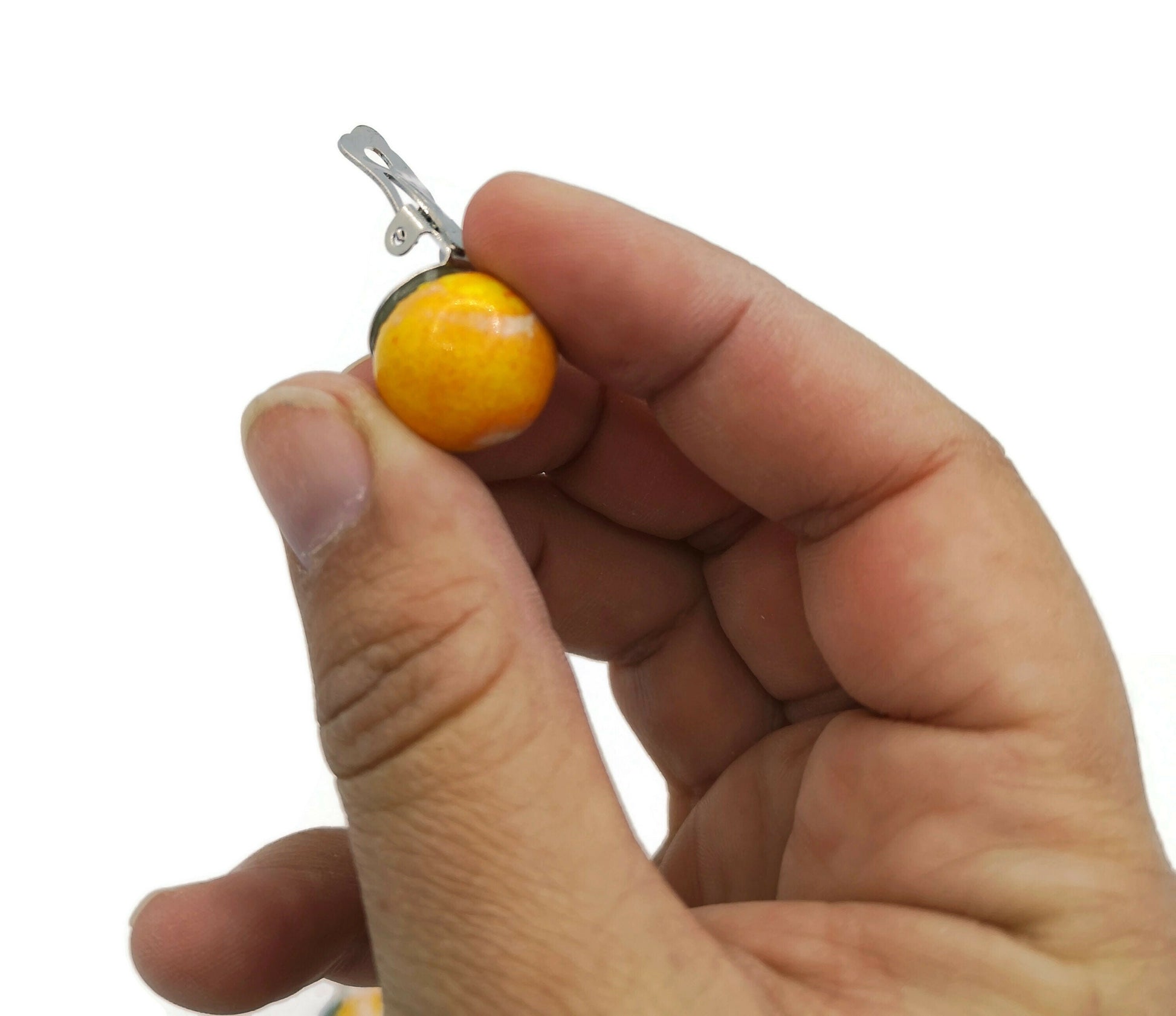 Clip On Earrings For Non Pierced Ears, Stud Earrings Best Gifts For Her, Ceramic Minimalist Artsy Earrings, Mom Birthday Gift Clay Earrings - Ceramica Ana Rafael