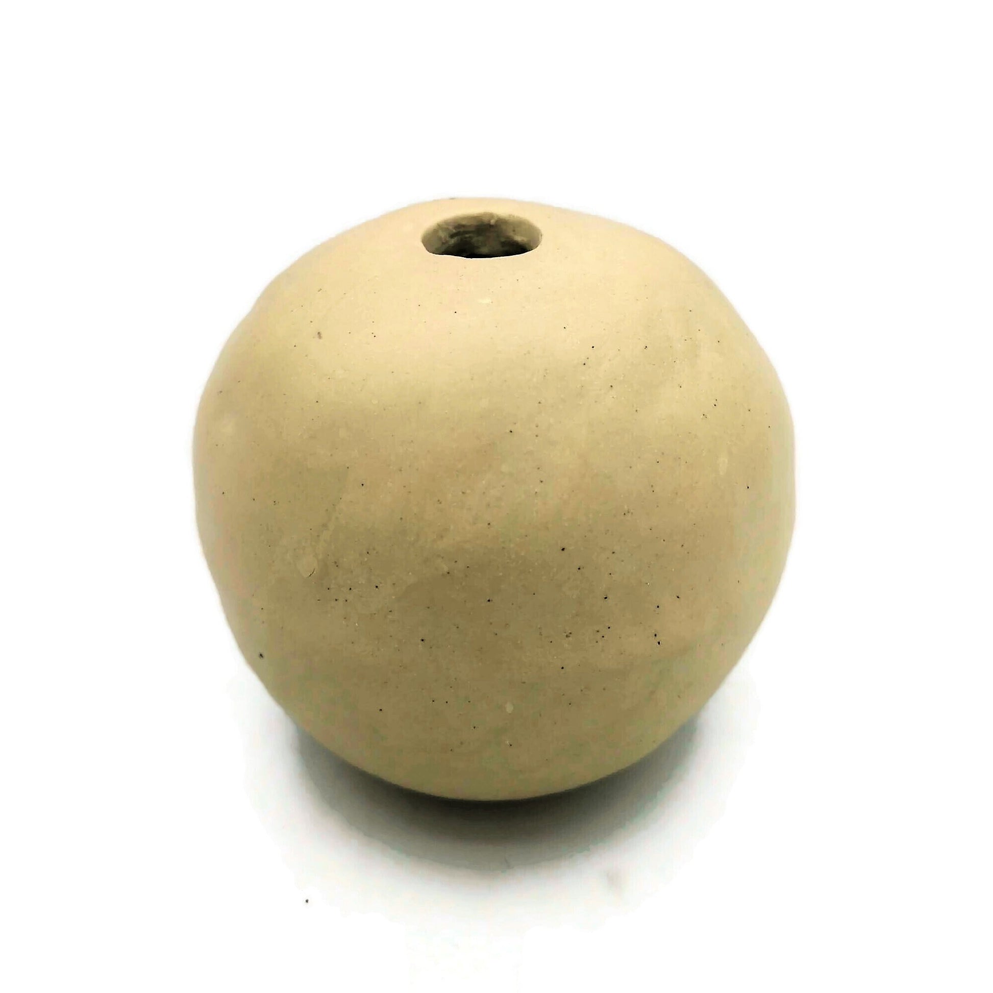 LARGE CERAMIC BEADS, Giant Macrame Beads, Round Ball Ornaments 70mm diameter, Large Hole Beads Handmade - Ceramica Ana Rafael