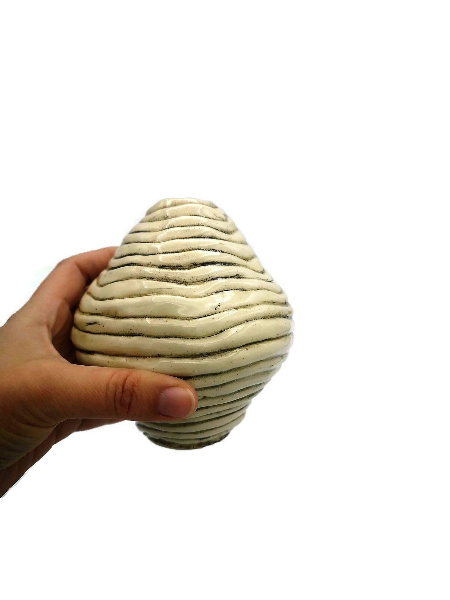 1pc Blue Handmade Ceramic Small Vase Irregular Shaped Pottery Abstract Sculpture Ceramic Vessel Best Sellers Mom Birthday Gift From Daughter - Ceramica Ana Rafael