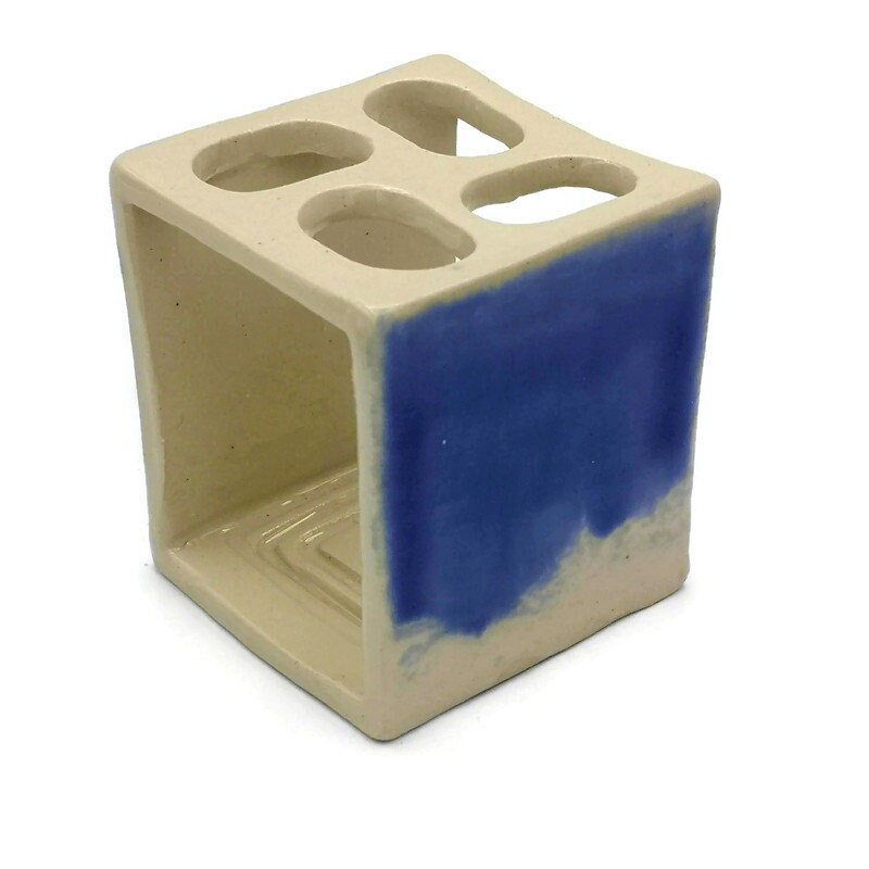 HANDMADE CERAMIC TOOTHBRUSH Holder, Pencil & Pen Holder, Utensil Holder Sustainable Gifts For Him, Paint Or Makeup Brush Holder Best Seller - Ceramica Ana Rafael