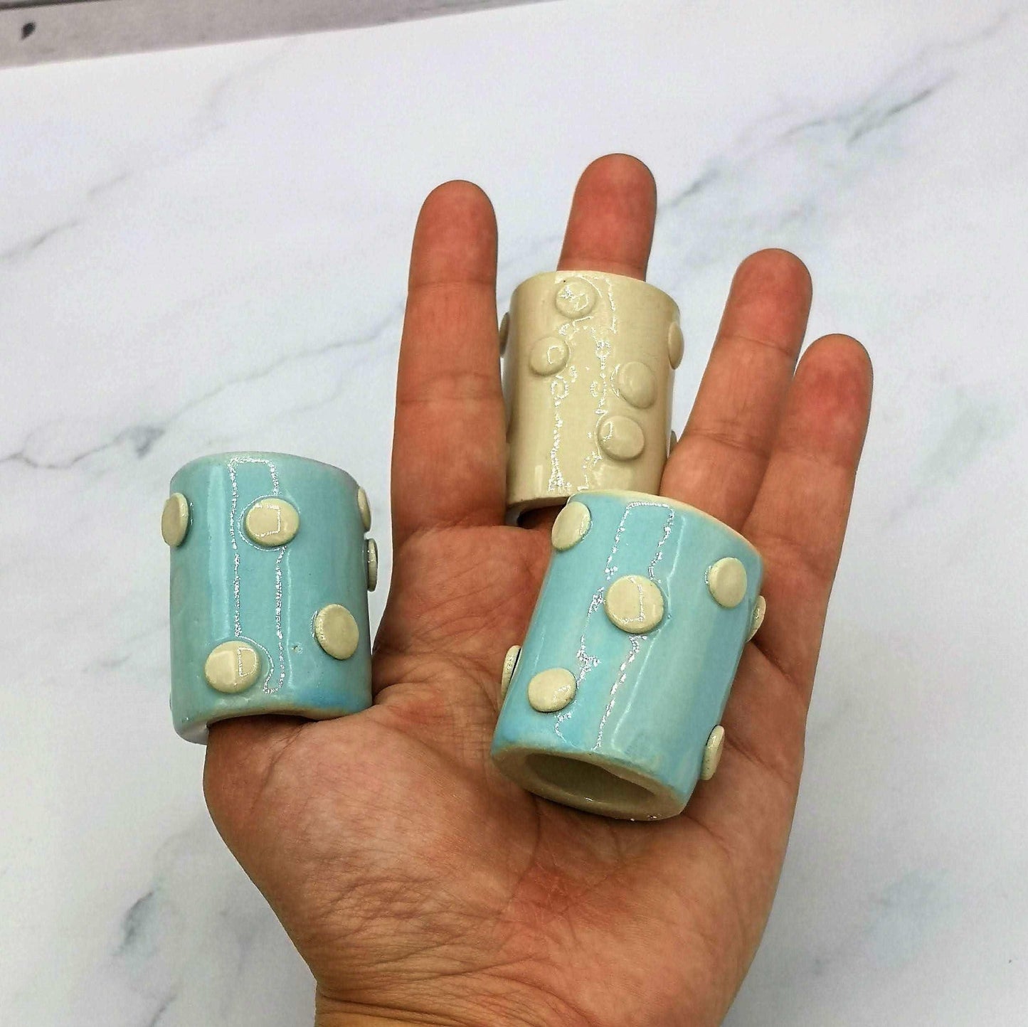 1Pc Extra Large Macrame Beads Handmade Ceramic Beads Oversized Large Hole Tube Beads