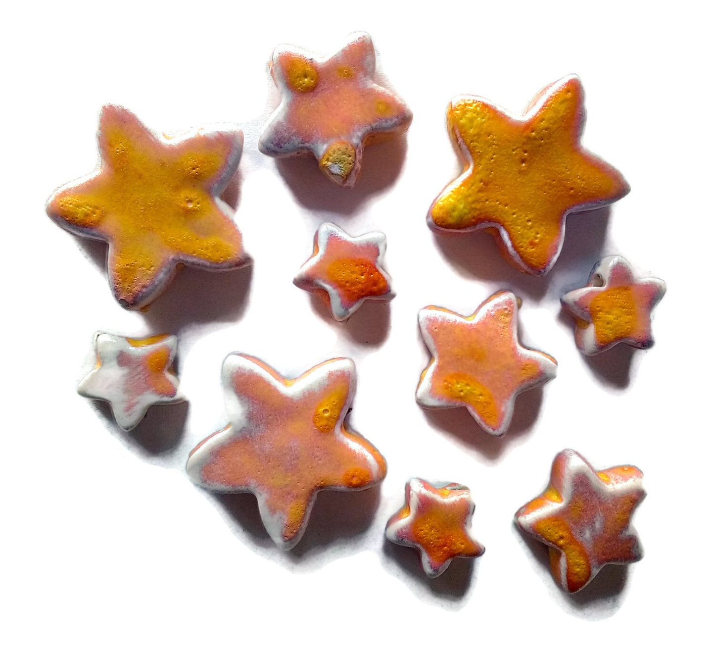 1Pc Handmade Ceramic Star Beads For Jewelry Making, Unique Clay Beads For Macrame, Large Beads, Unusual Porcelain Bead - Ceramica Ana Rafael