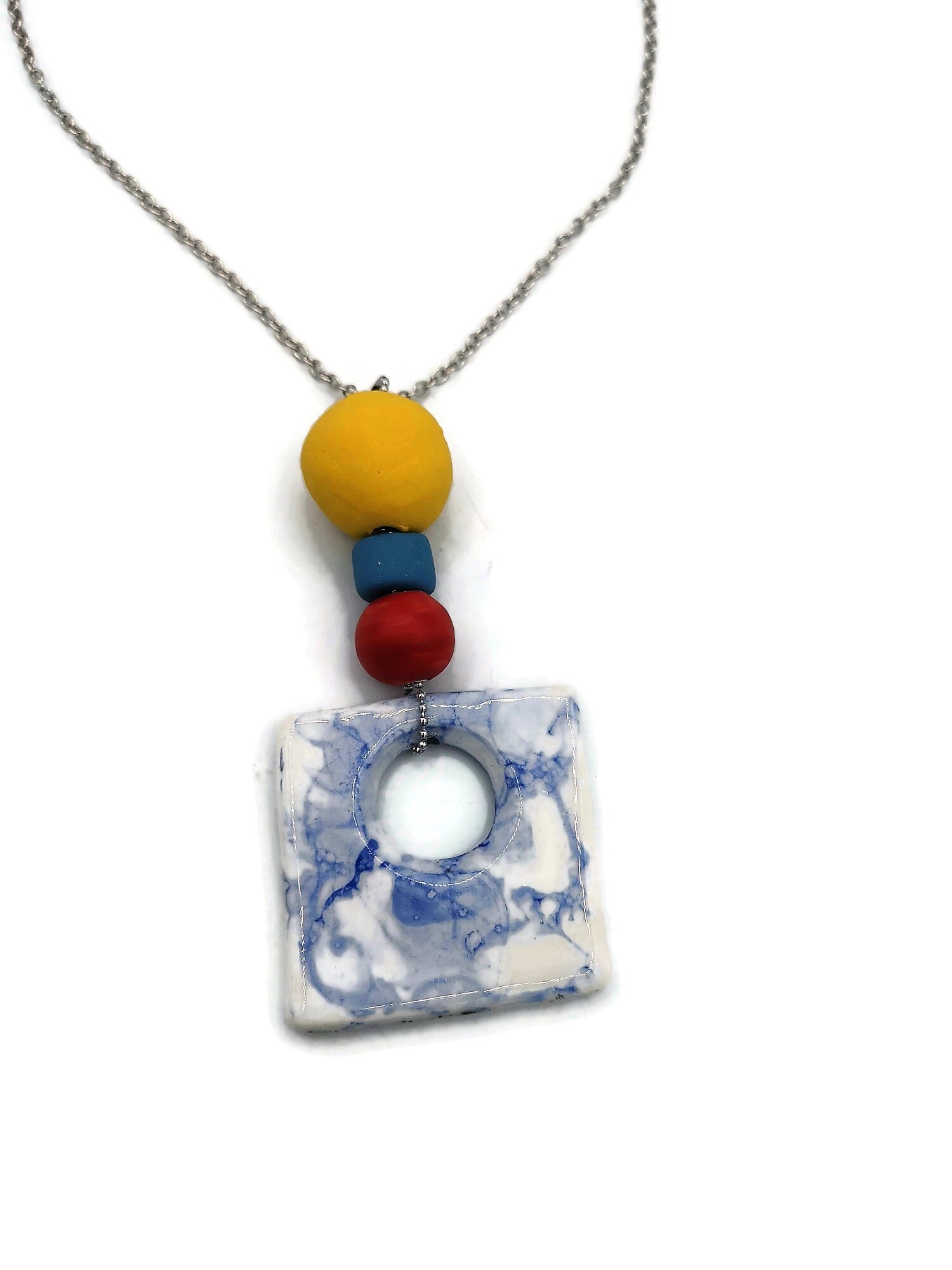 Statement Pendant Necklace For Women, Beaded Necklace Best Gifts For Her, Everyday Necklace Mom Birthday Gift Aestethic Boho Necklace - Ceramica Ana Rafael