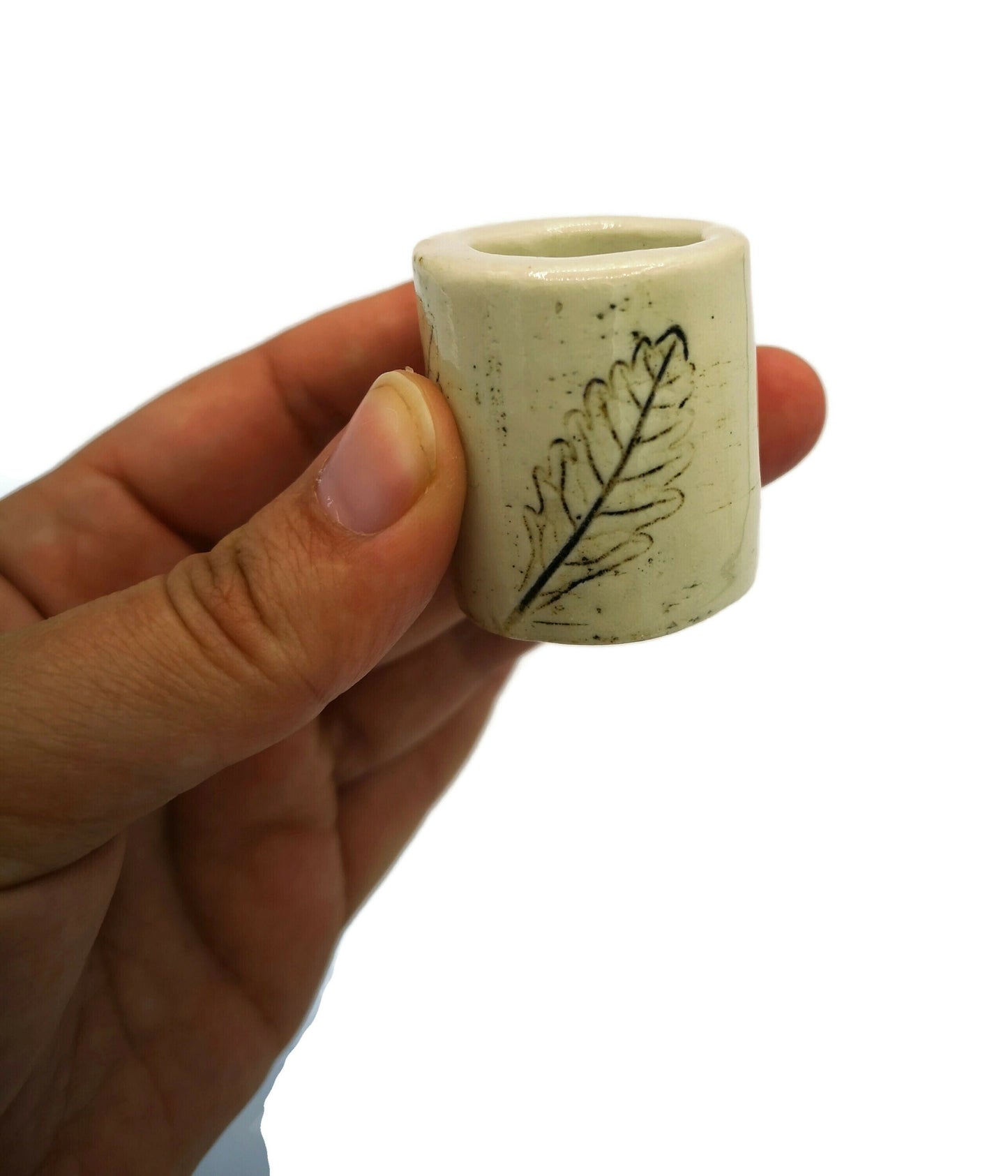 Leaf Napkin Holder, Mom Birthday Gift From Daughter, Autumn Nakin Rings, Portuguese Handmade Ceramic Object Decor Napkin Holder - Ceramica Ana Rafael