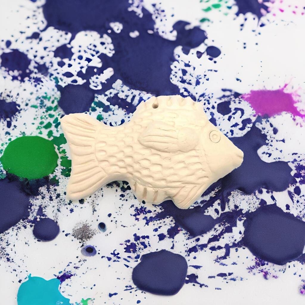 Handmade Ceramic Bisque Blank Fish Wall Hanging, Unpainted Artisan Pottery Wall Decor Beach Themed, Ocean Inspired Wall Art Ready To Paint - Ceramica Ana Rafael