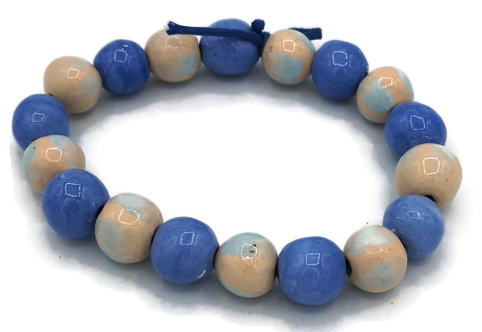 Handmade Ceramic Beads For Jewelry Making, Set Of 18 Mixed Decorative Round Shape Pastel Beads For Crafting, Assorted Beads Unique - Ceramica Ana Rafael