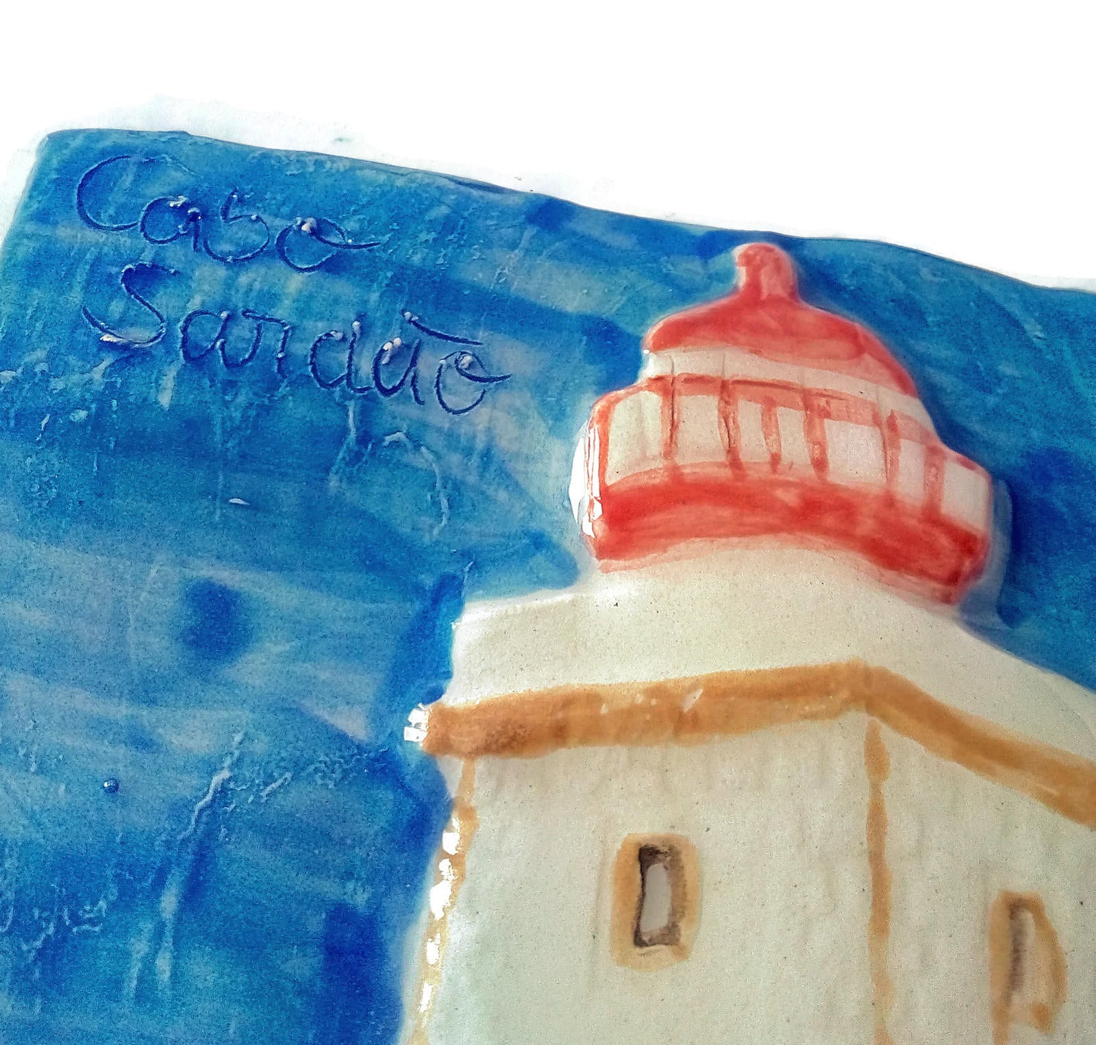 CERAMIC TILE WALL Decor, Decorative Art Tiles, Hand Painted Portuguese Lighthouse Housewarming Gift First Home - Ceramica Ana Rafael