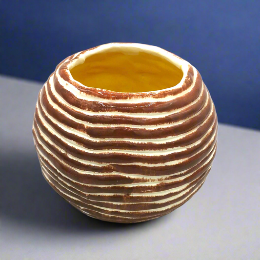 Handmade Sculptural Ceramic Vase – Textured Farmhouse Bud Vase, Decorative Home Accent