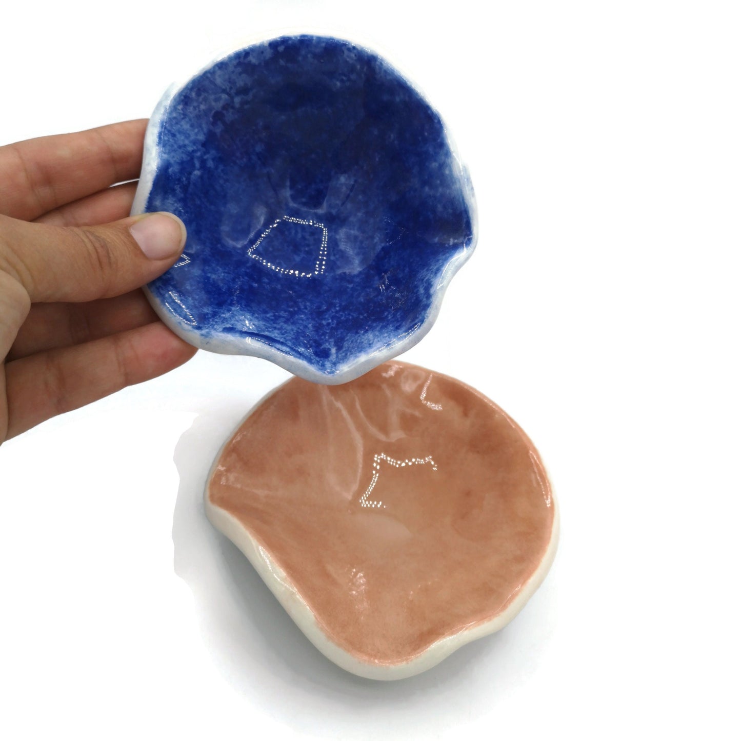 Set Of 2 Trinket Tray, Clay Trinket Dish, Best Friend Gifts For Her, Ceramic Ring Dish Mom Birthday Gift From Daughter, Small Jewelry Dish - Ceramica Ana Rafael