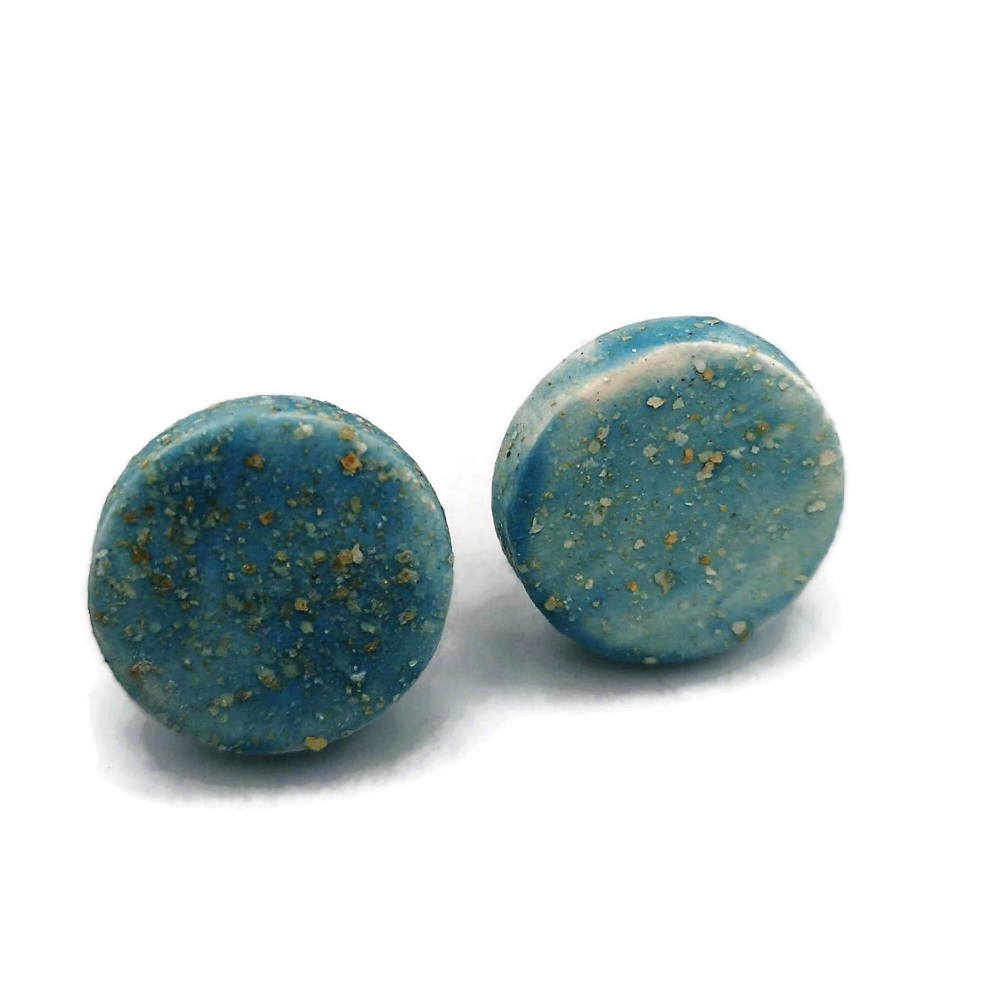 Minimalist Ceramic Earrings, Cute Best Gifts For Her, Dainty Jewelry Mom Birthday Gift From Daughter, Turquoise Blue Small Stud Errings - Ceramica Ana Rafael