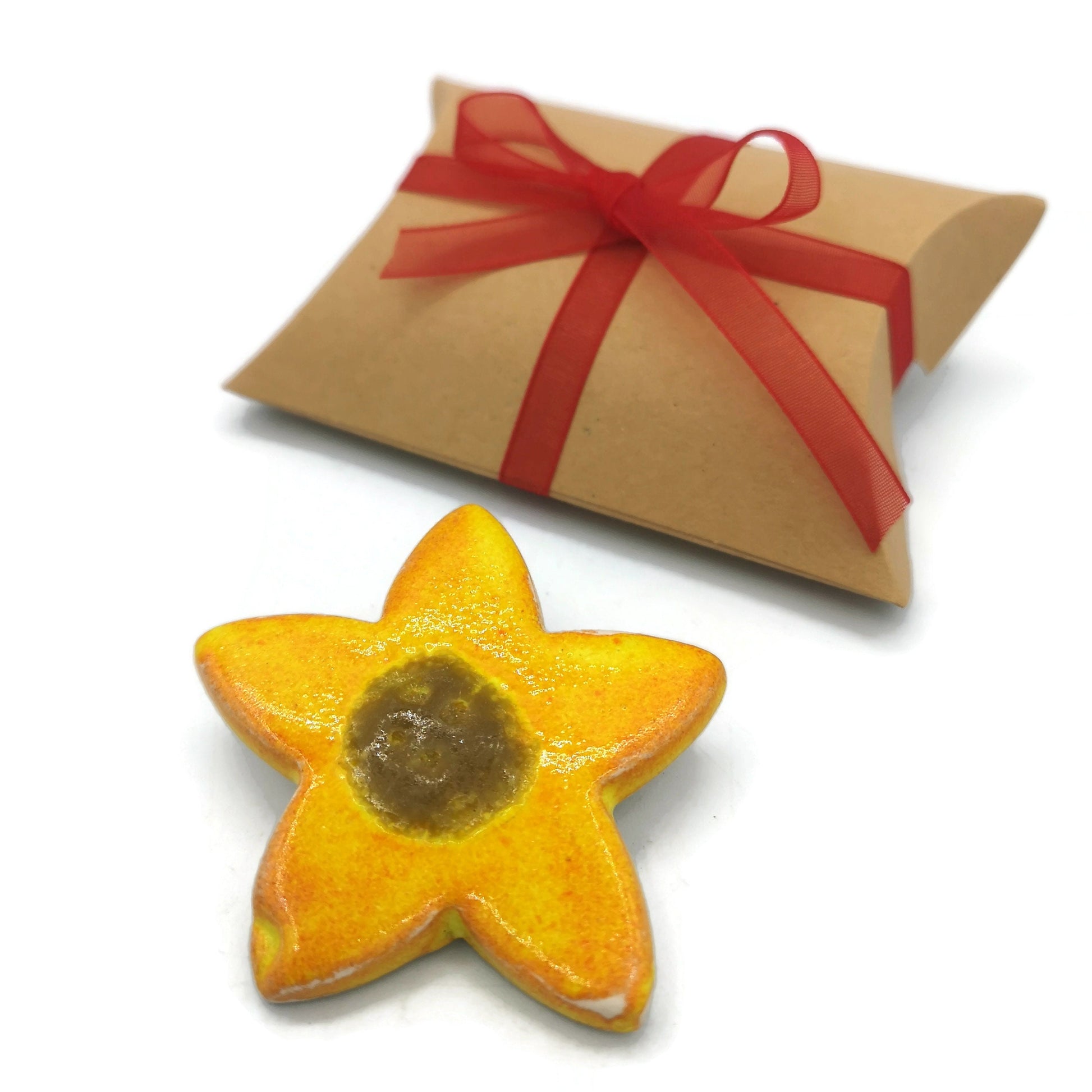 Yellow Sunflower Pin For Women, Handmade Ceramic Scarf Brooch, Best Sellers Mothers Day Gift For Grandma, Artisan Clay Jewelry Ready To Ship - Ceramica Ana Rafael