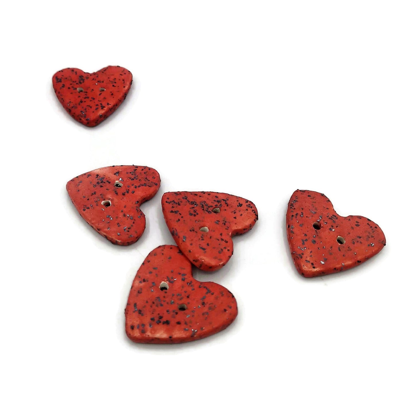 HEART BUTTON, NOVELTY Theme Buttons For Crafts, Unique Valentines Day Decor, Cute Handmade Ceramic Heart Shaped Buttons - Ceramica Ana Rafael