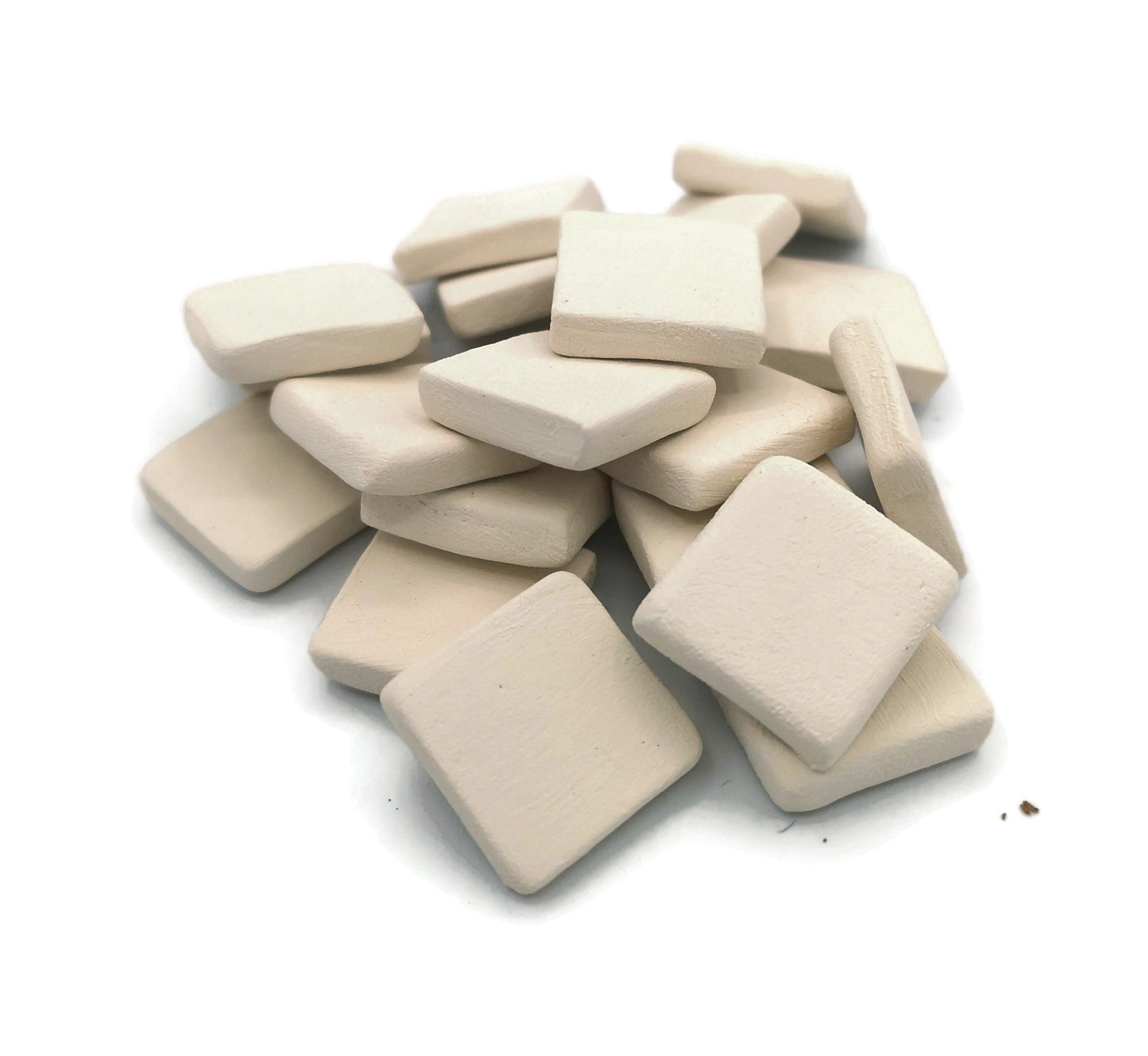20Pc 20mm Handmade Small Bisque Ceramic Mosaic Tiles For Crafts, Blank Tiny Unpainted Squares or Stars Ready to Paint - Ceramica Ana Rafael