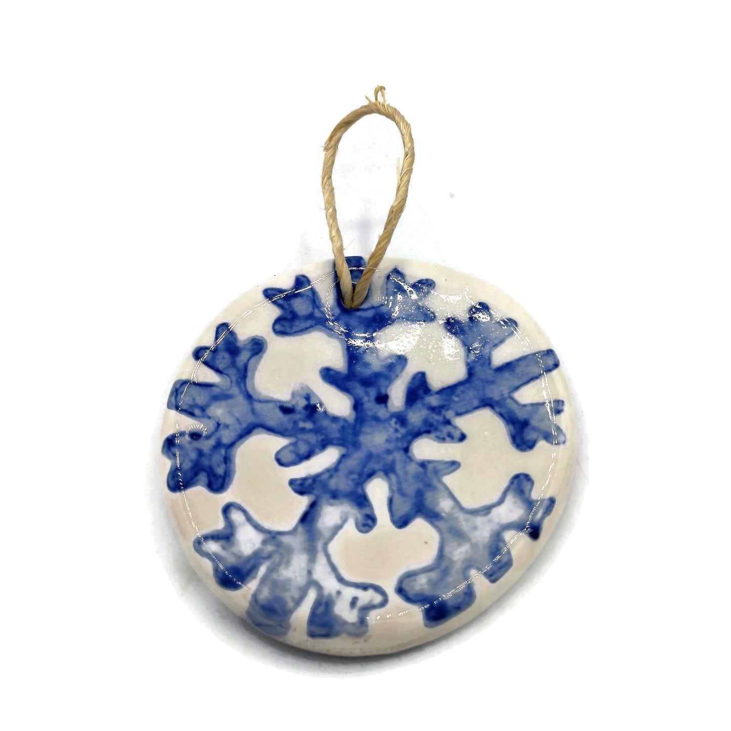 ceramic snowflake ornament, Christmas Presents, mom christmas gift, clay wall hanging, hostess gifts for friend, Clearance Items - Ceramica Ana Rafael