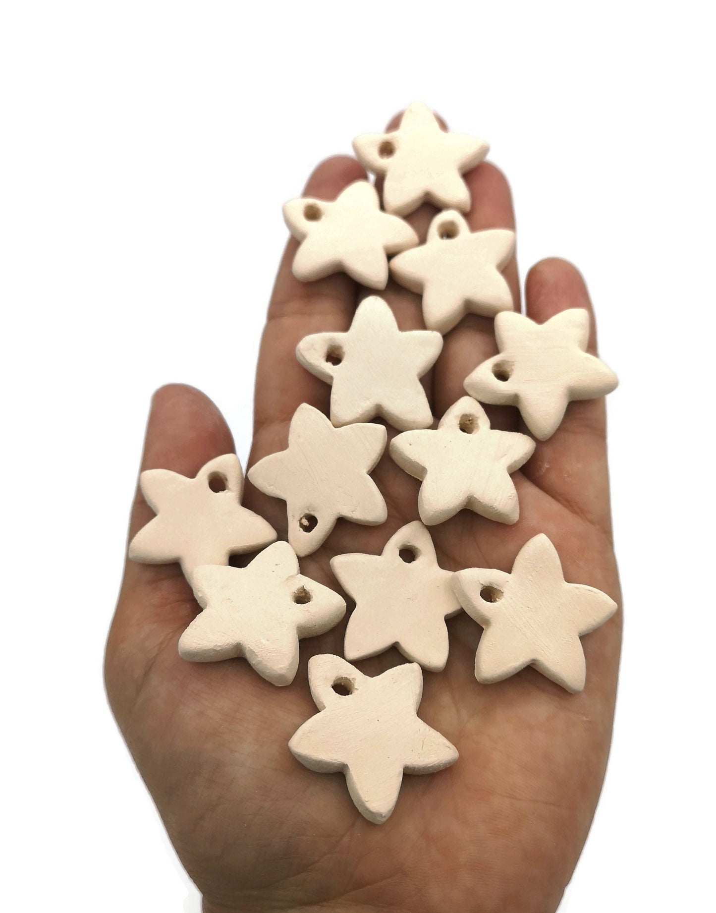 4/6/8/10/12Pc 70/60/45/35/25 Handmade Ceramic Bisque Blank Star Ready To Paint, Reusable Gift Tag, Christmas Gift Labels, Unpainted Ornament - Ceramica Ana Rafael