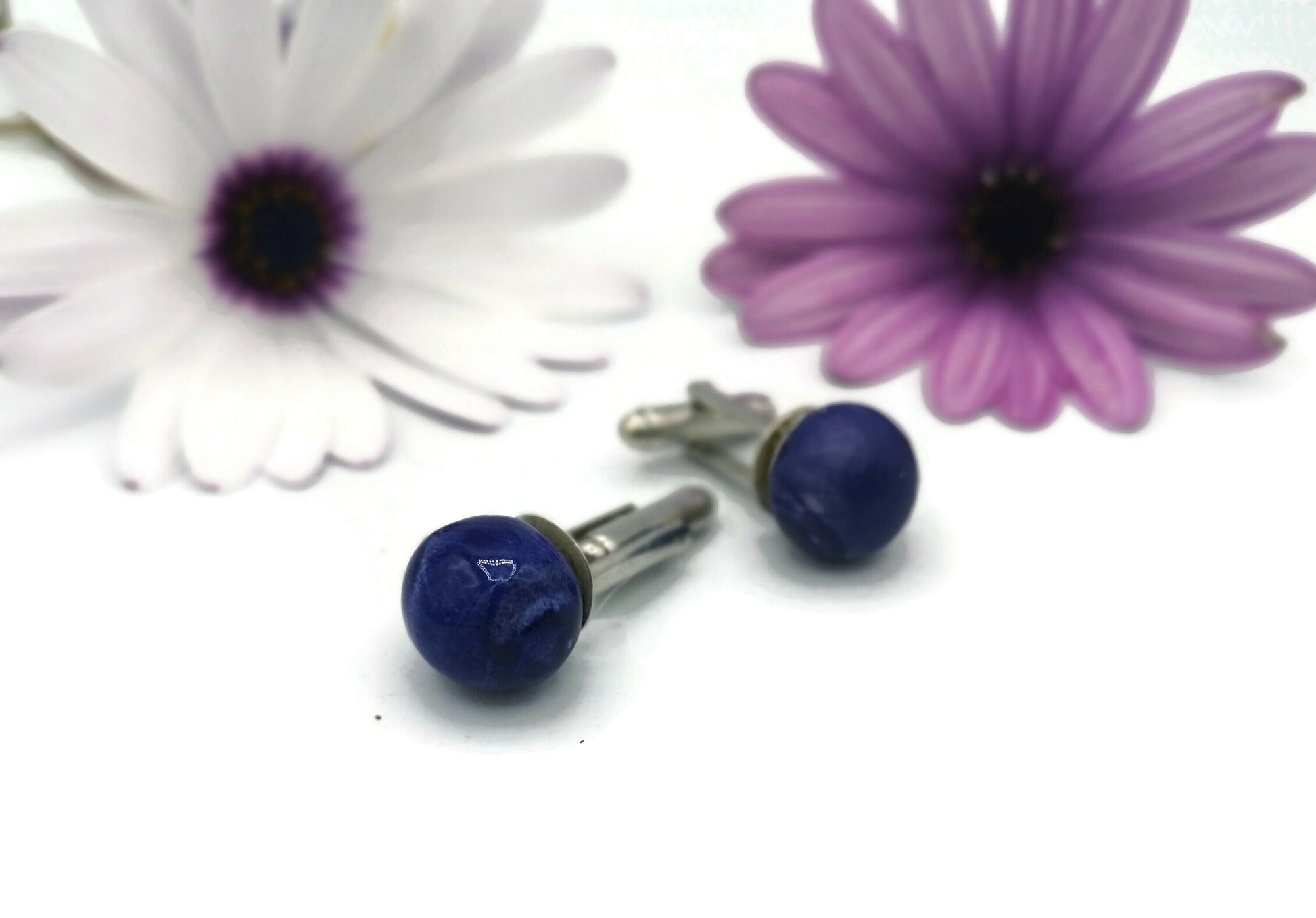 Handmade Ceramic Cufflinks, Jewelry Best Gifts For Him, Boyfriend Birhday, 9 th Anniversary Gift For Husband, Groomsmen Cufflinks For Men - Ceramica Ana Rafael