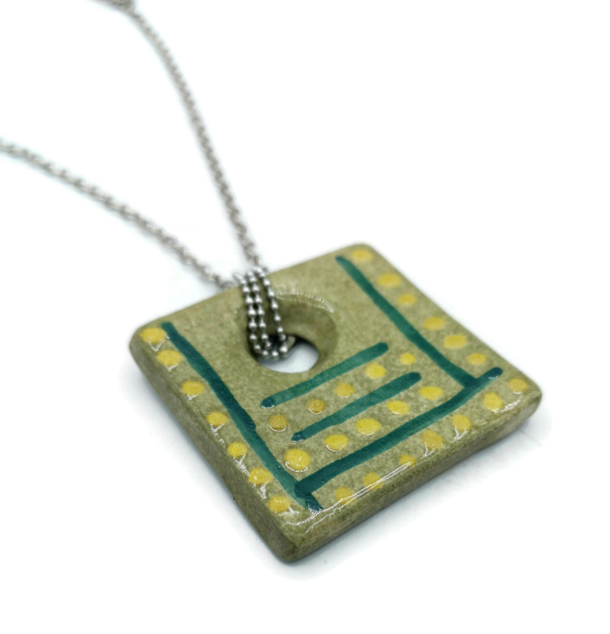 Statement necklace pendant for women, Best Gifts For Her, ceramic 9th anniversary for her, Mothers Day Gift From Daughter - Ceramica Ana Rafael