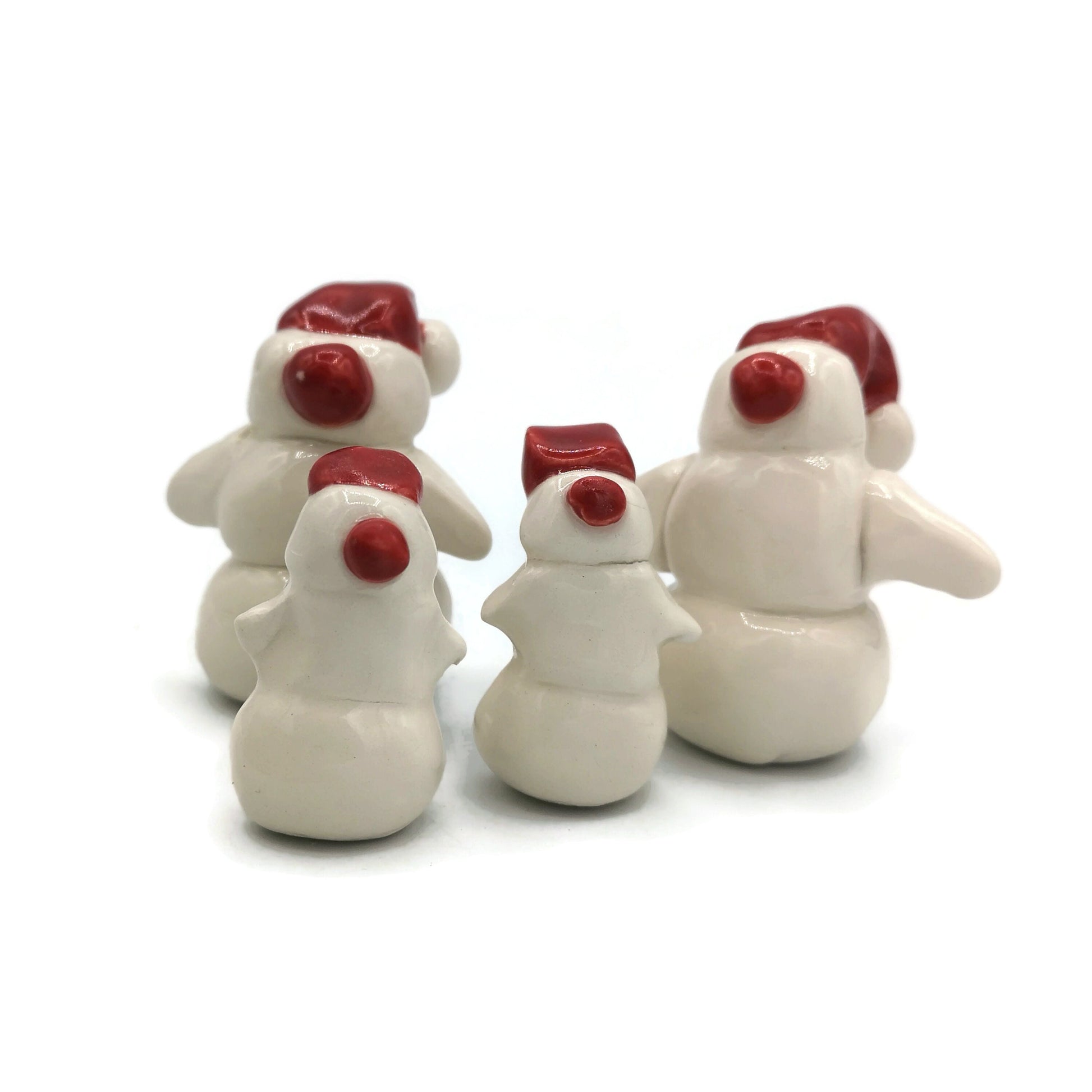 Miniature snowman ornament, Gifts For Her Christmas, ceramic snowman figurine, mom christmas gift, Clearance Items, cake topper - Ceramica Ana Rafael