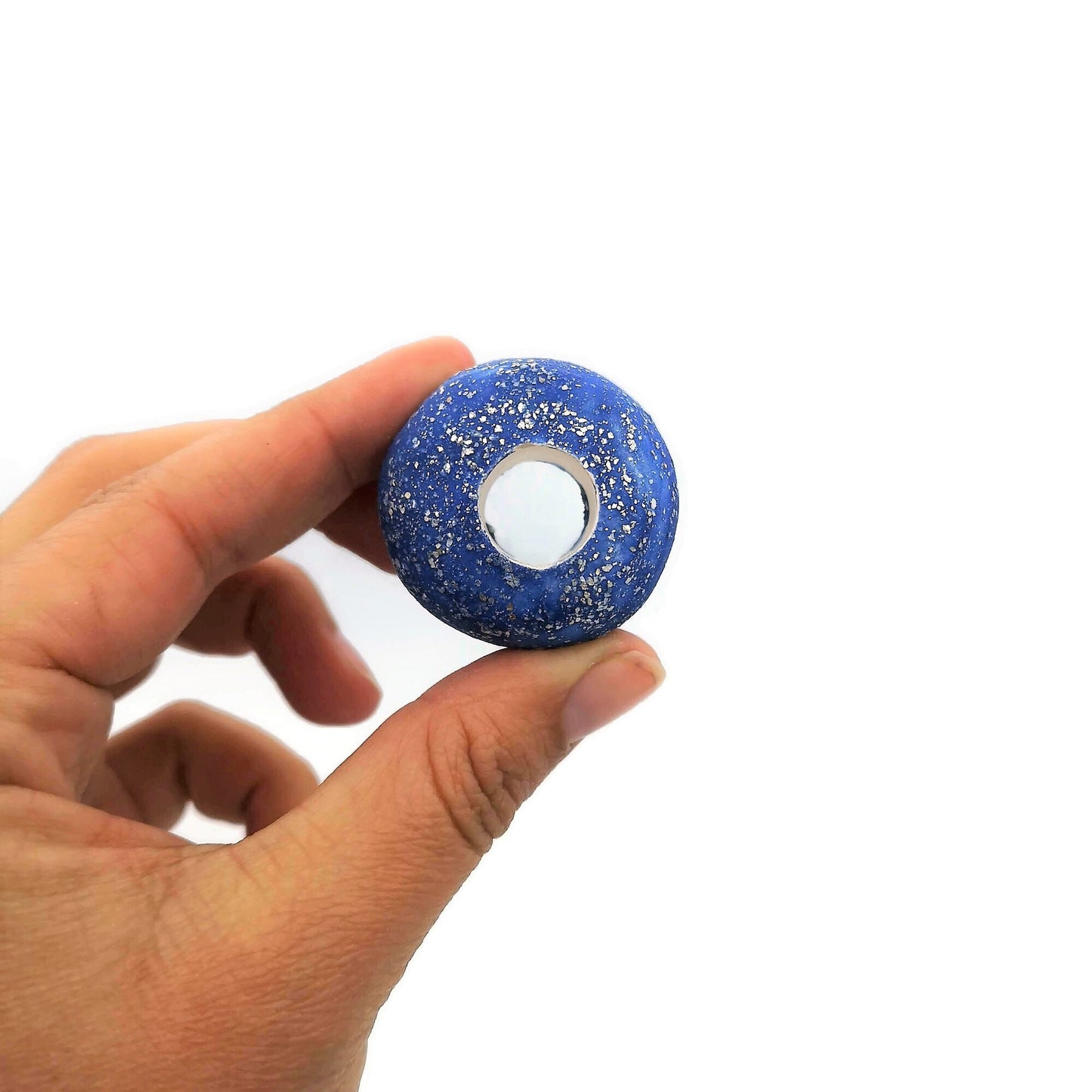 unique beads for jewelry making, handmade ceramic large macrame beads large hole, round sparkly beads for crafts, clay beads - Ceramica Ana Rafael