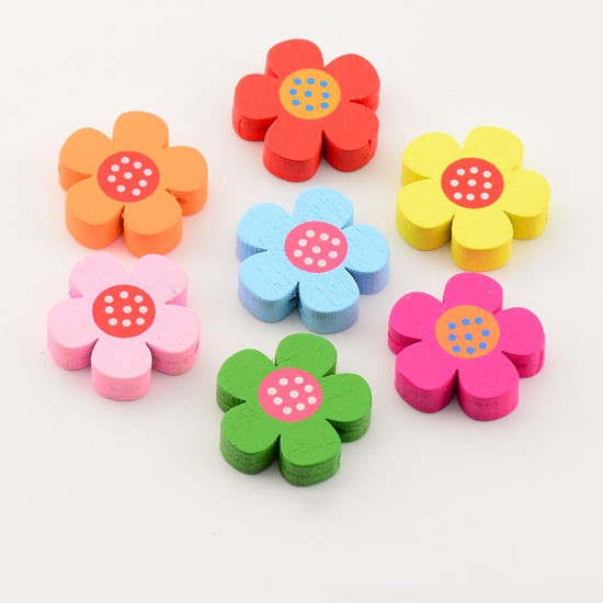 Vintage Wooden Sewing Buttons – 1/20PCS Large Printed Buttons for DIY & Crafts