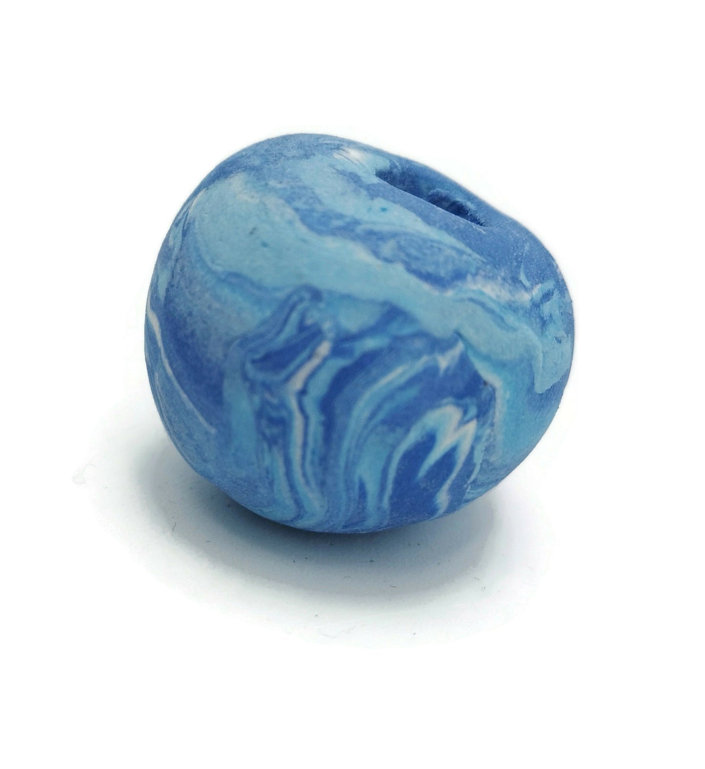 30mm Clay Beads, Handmade Ceramic Macrame Beads Matt, 1 Pc Large Hole Beads Unique, Round Bubblegum Beads, Jewelry Making Porcelain Beads - Ceramica Ana Rafael