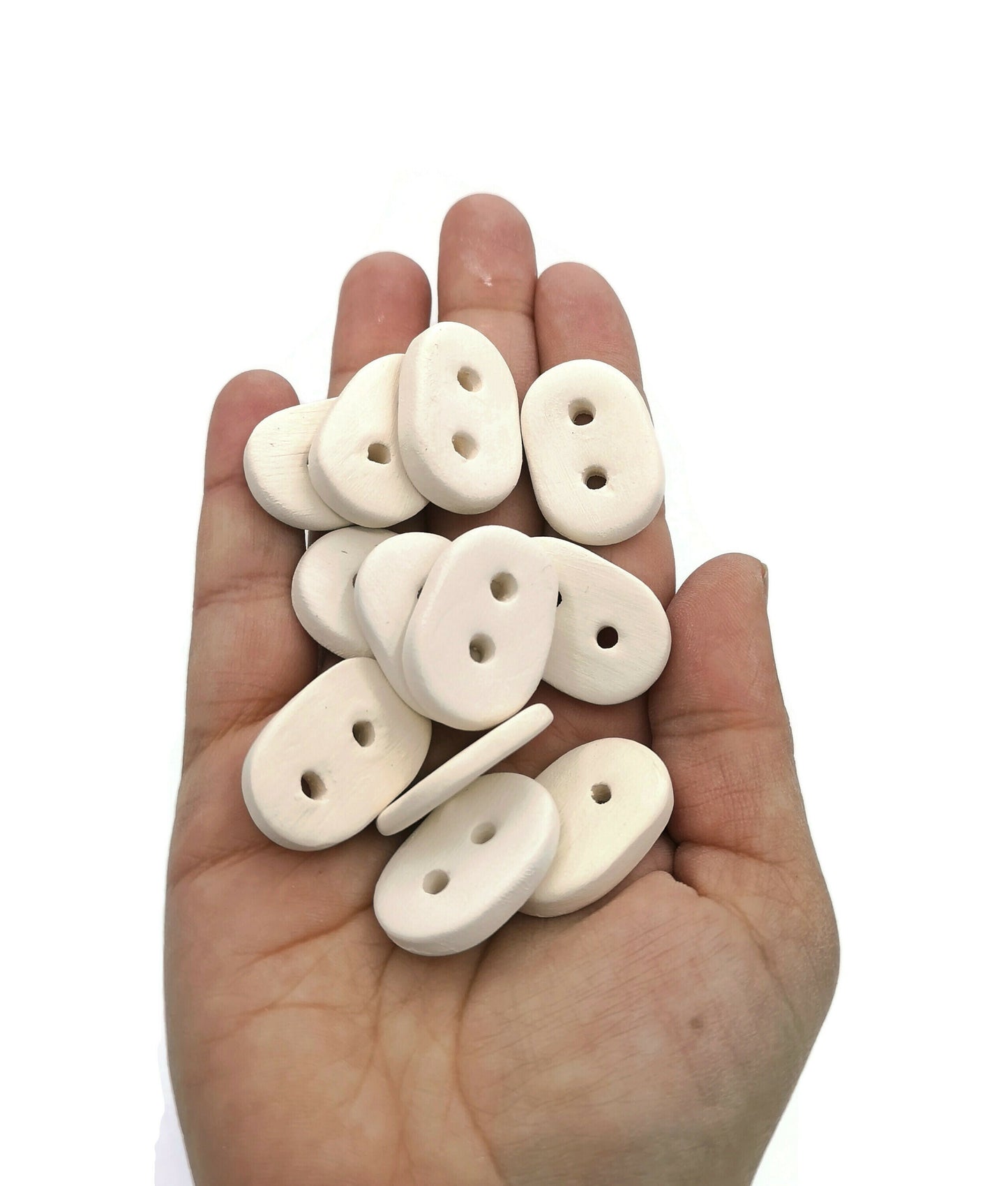 BLANK BUTTONS, CERAMIC Bisque Buttons Ready To Paint, 12 Pcs Large Buttons, Unpainted Coat Buttons, Handmade Sewing Supplies And Notions - Ceramica Ana Rafael