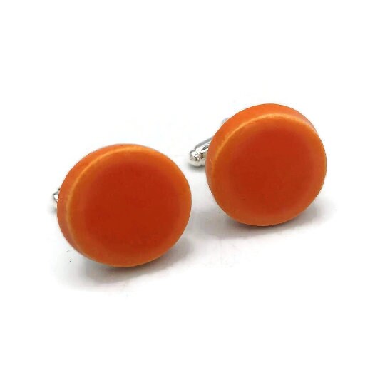 Handmade Ceramic Gold Cufflinks For Men, Porcelain 9th Anniversary Gift For Husband, Dad Fathers Day Gift Idea, Best Birthday Gifts For Him - Ceramica Ana Rafael