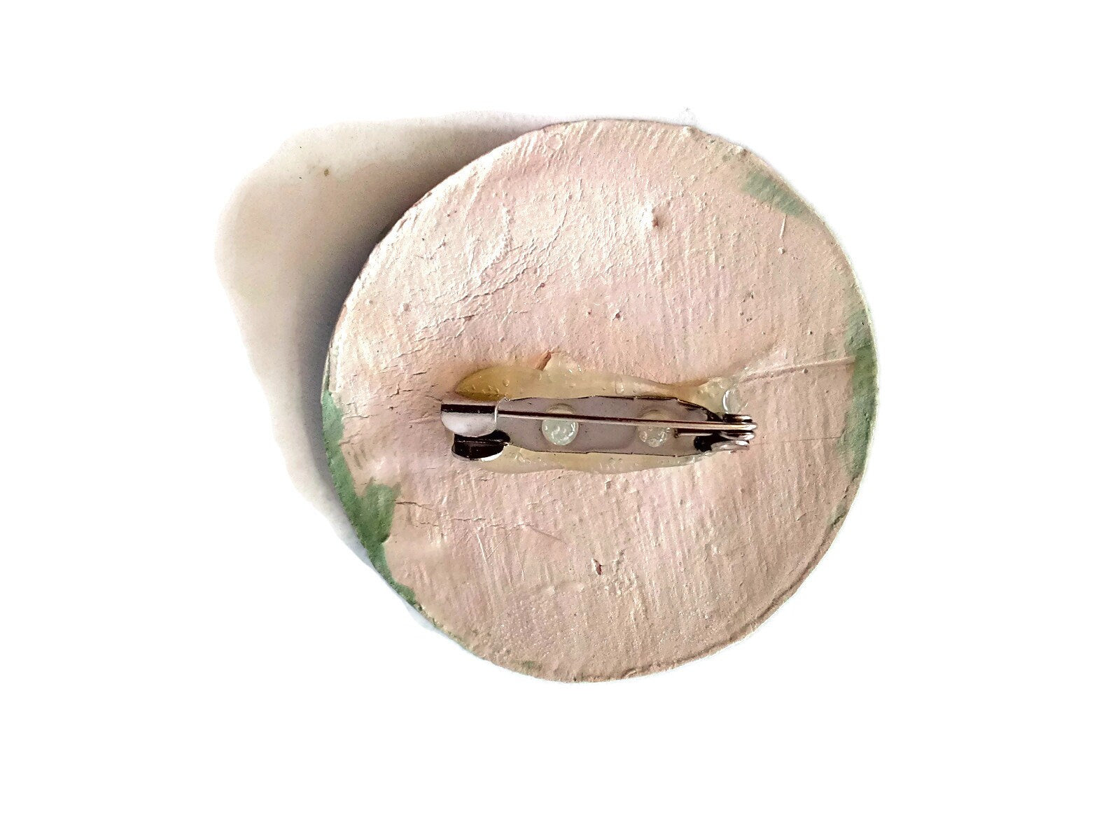 SOPHISTICATED BROOCH, SMALL Brooch, Round Shape Ceramic Brooch For Women With Vintege Look, Elegant Brooch Gifts For Mom - Ceramica Ana Rafael