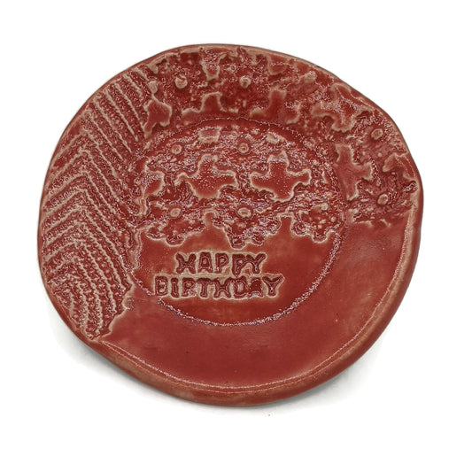 Ring Holder Dish, Key Dish, Best Gifts For Her, Happy Birthday Plate, Small Ring Tray Mom Birthday Gift From Daughter - Ceramica Ana Rafael
