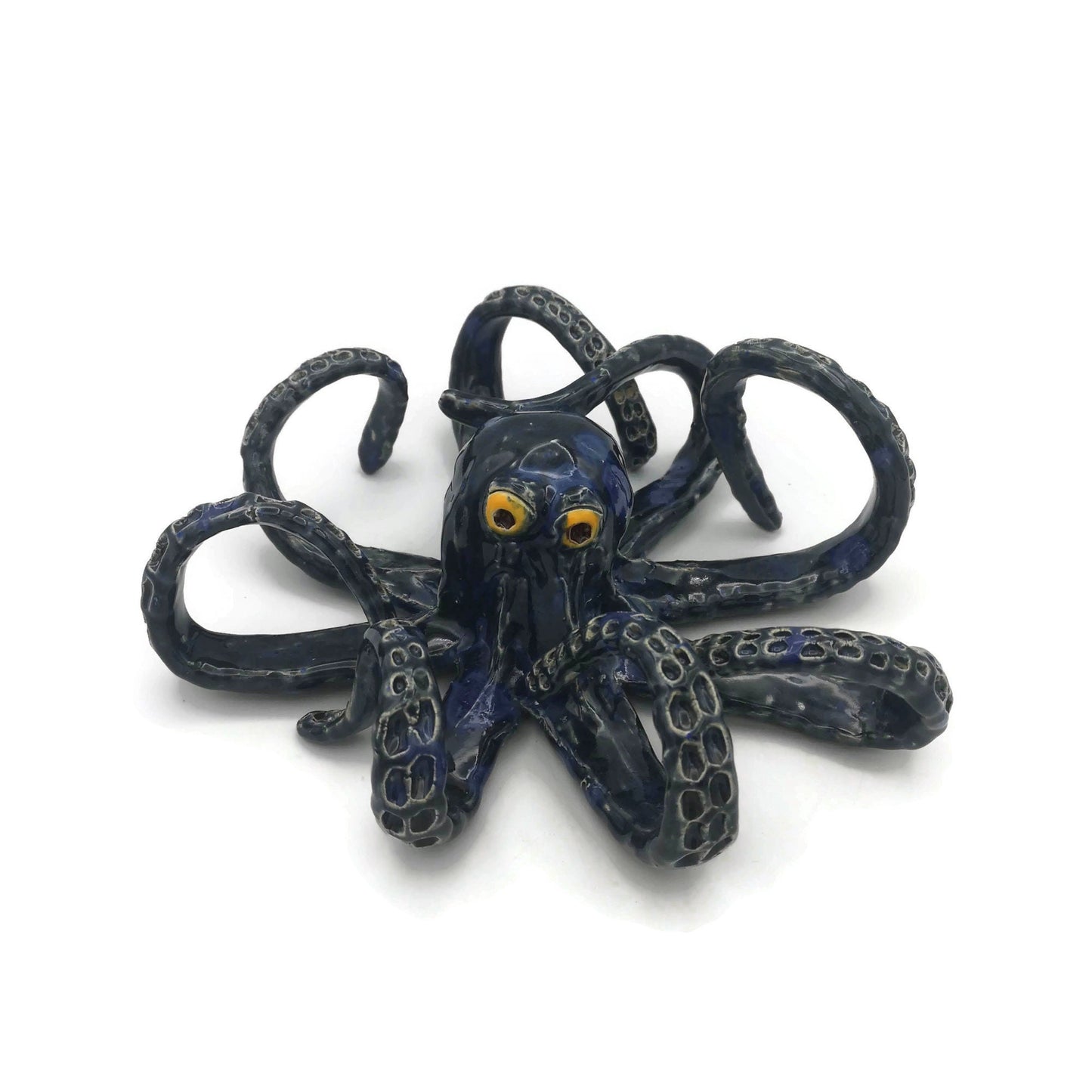 Modern Handmade Ceramic Octopus Sculpture, Contemporary Coastal Art, Custom Wedding Gift For Couple, Decorative Table Sculpture - Ceramica Ana Rafael