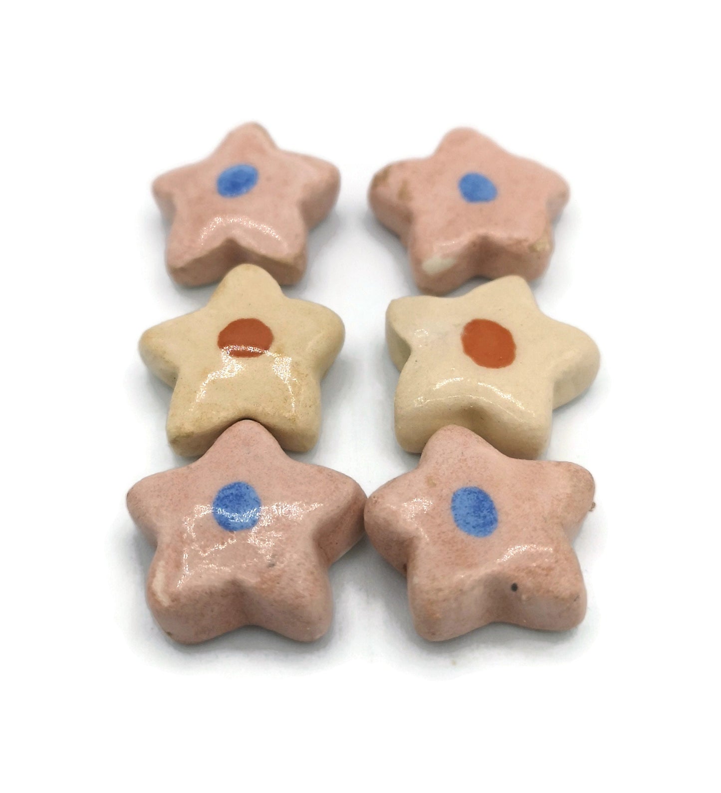 CUTE CABOCHONS, CERAMIC Jewelry Making Set of 6 Assorted 20mm Flatback Cabochon, Clay Beads Without Hole, Unique Gift For Mom - Ceramica Ana Rafael