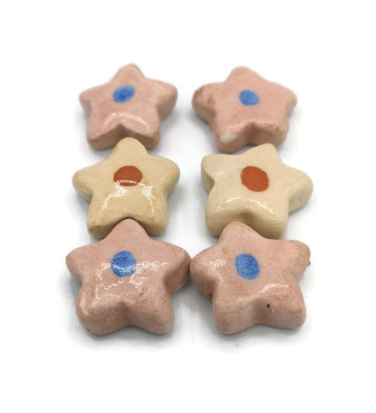 CUTE CABOCHONS, CERAMIC Jewelry Making Set of 6 Assorted 20mm Flatback Cabochon, Clay Beads Without Hole, Unique Gift For Mom - Ceramica Ana Rafael