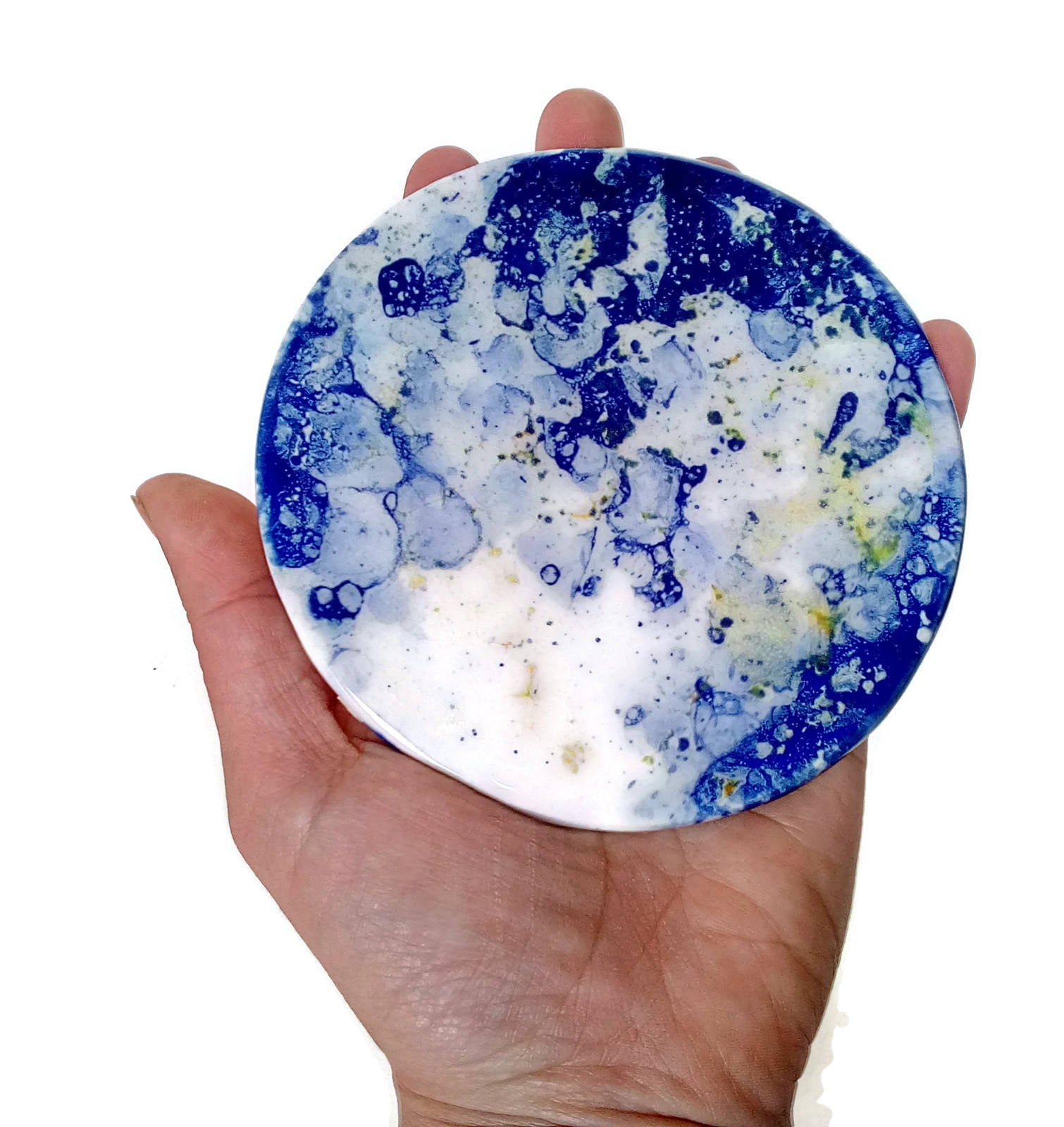 CERAMIC COASTERS, MODERN Coasters Round Shaped For Office Desk, Host Gift, Housewarming Gift First Home - Ceramica Ana Rafael