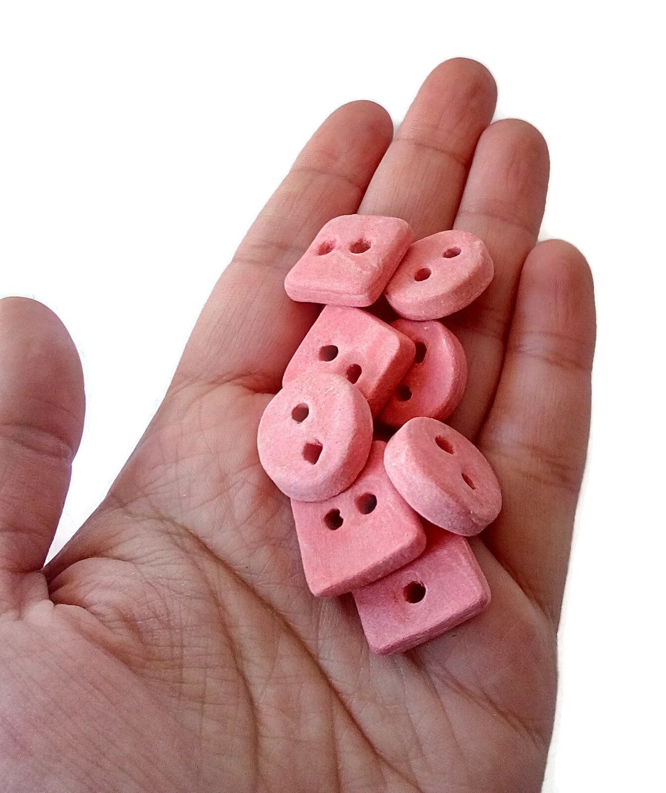 Handmade Ceramic Sewing Buttons Lot Of 8 Decorative Buttons, Sewing Supplies And Notions, Kawaii Buttons For Blouse Coat Jacket - Ceramica Ana Rafael