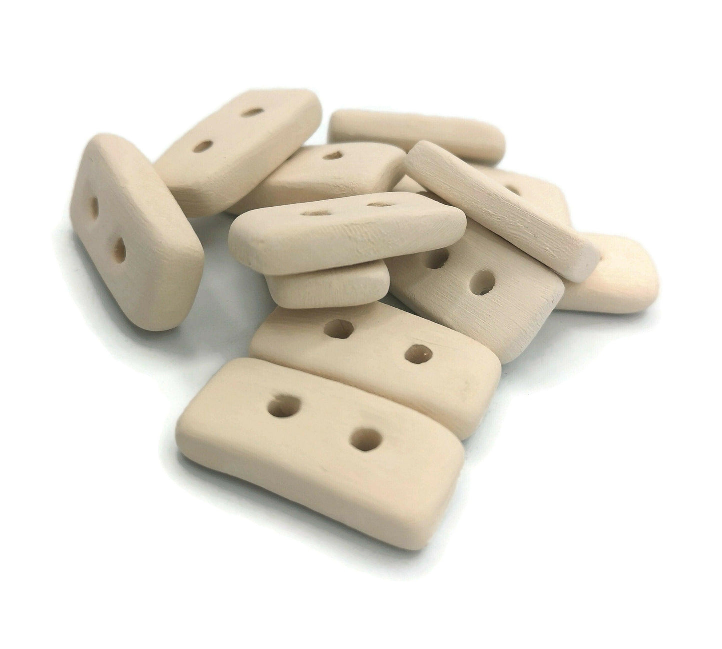 12Pc Handmade Ceramic Bisque Button lot Ready To Paint, Flatback Sewing Buttons For Coat, Unpainted Ceramics To Paint, Diy Craft Kit - Ceramica Ana Rafael