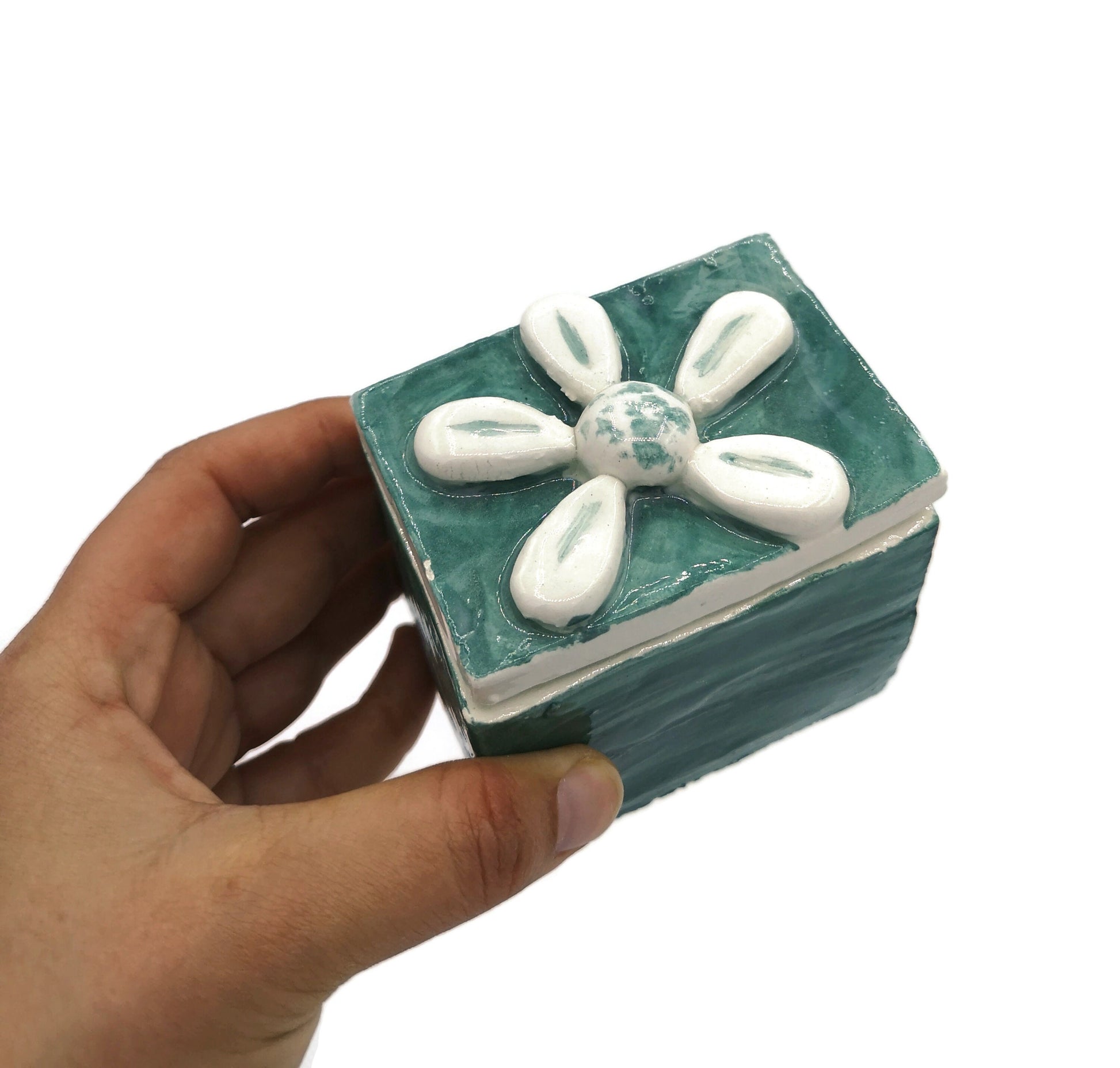 TRINKET BOX, CERAMIC Box, Custom Jewelry Box With Lid, Keepsake Box Mothers Day Gifts For Women Who Has Everything, Small Decorative Box - Ceramica Ana Rafael